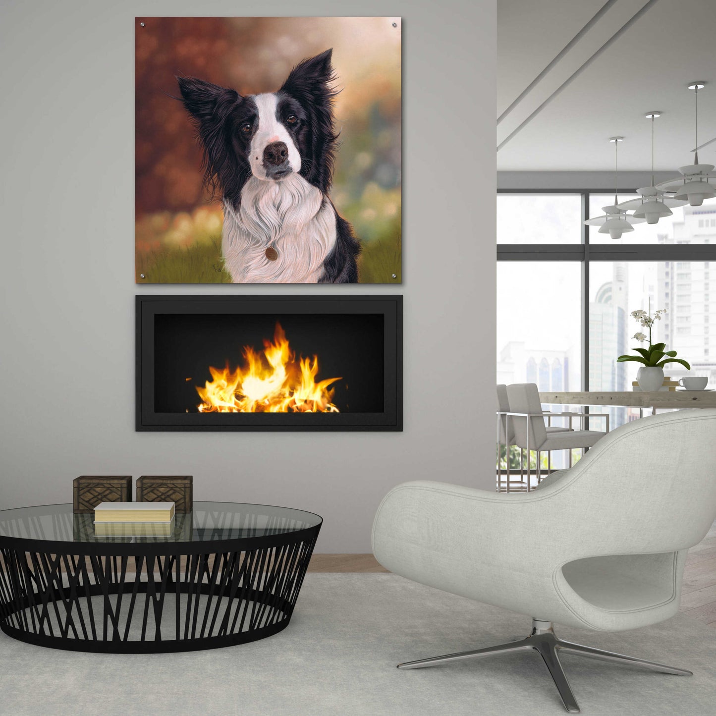 Epic Art 'Collie Perdy' by Karie-Ann Cooper, Acrylic Glass Wall Art,36x36