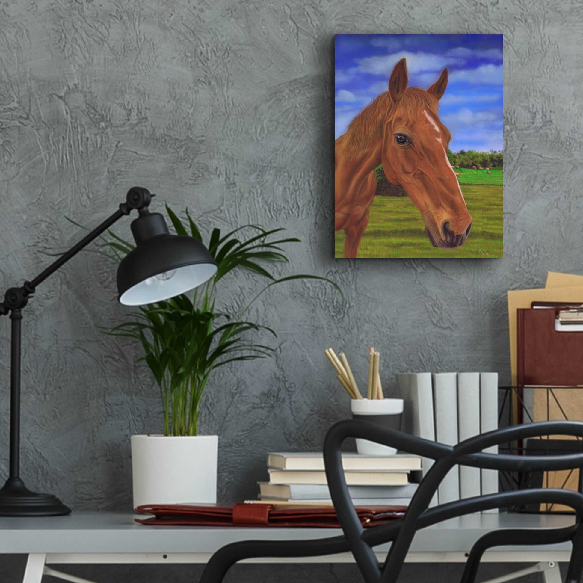 Epic Art 'Field Horse' by Karie-Ann Cooper, Acrylic Glass Wall Art,12x16