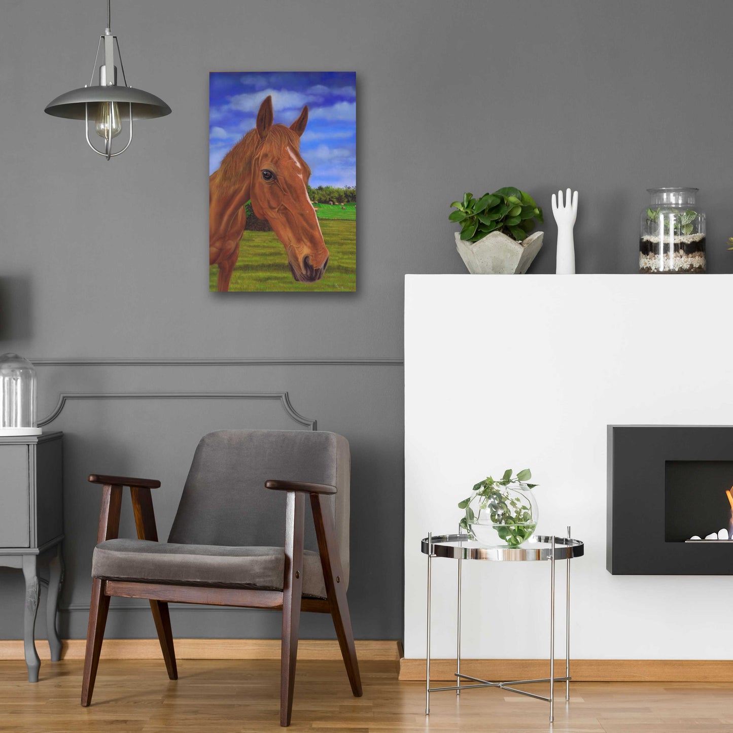 Epic Art 'Field Horse' by Karie-Ann Cooper, Acrylic Glass Wall Art,16x24