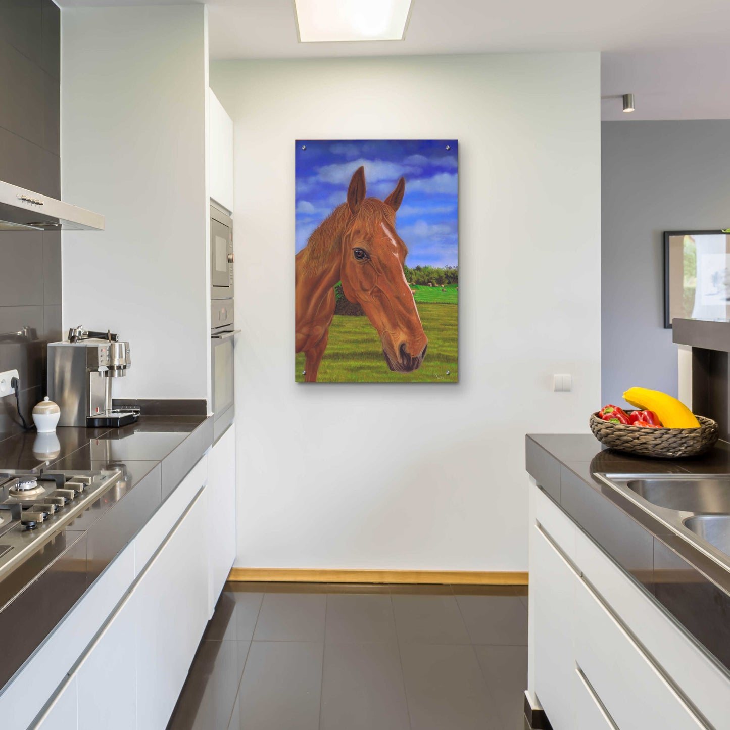 Epic Art 'Field Horse' by Karie-Ann Cooper, Acrylic Glass Wall Art,24x36