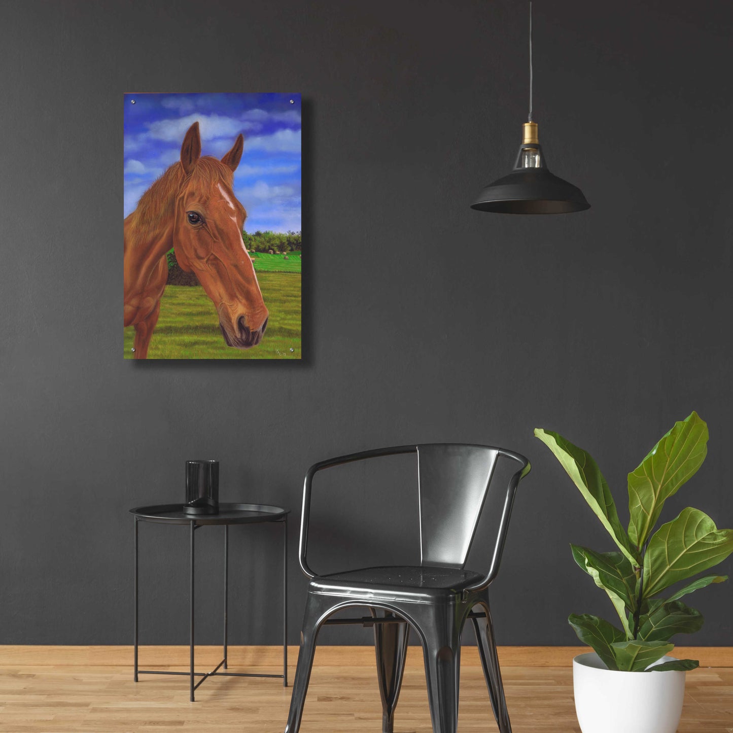 Epic Art 'Field Horse' by Karie-Ann Cooper, Acrylic Glass Wall Art,24x36