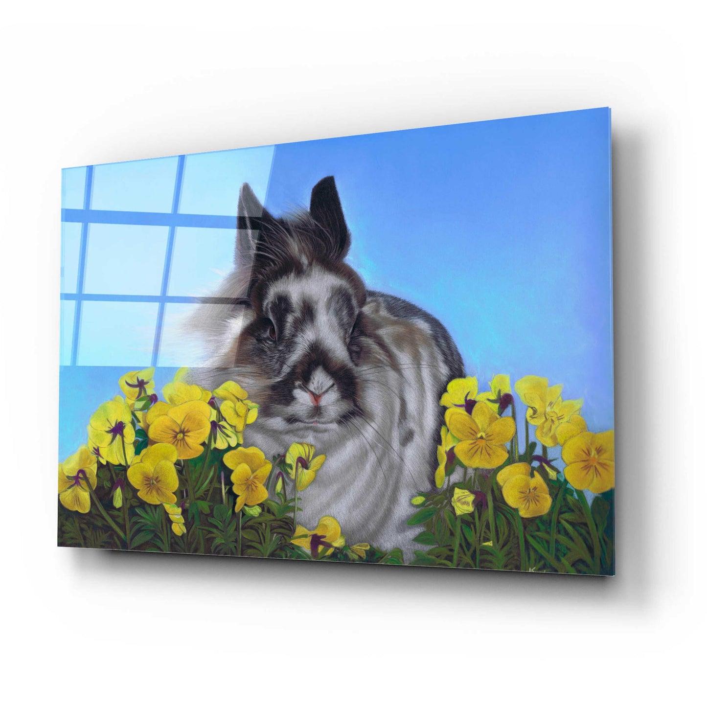 Epic Art 'Flower Power Bunny' by Karie-Ann Cooper, Acrylic Glass Wall Art,24x16