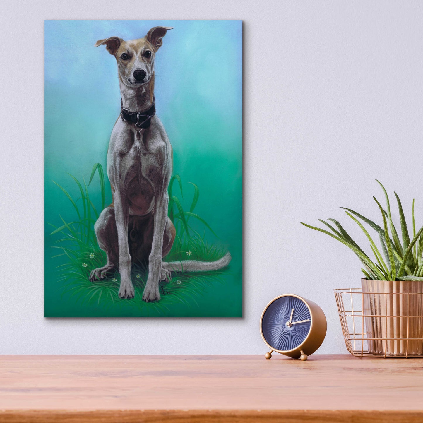 Epic Art 'Lurcher Jaeger' by Karie-Ann Cooper, Acrylic Glass Wall Art,12x16