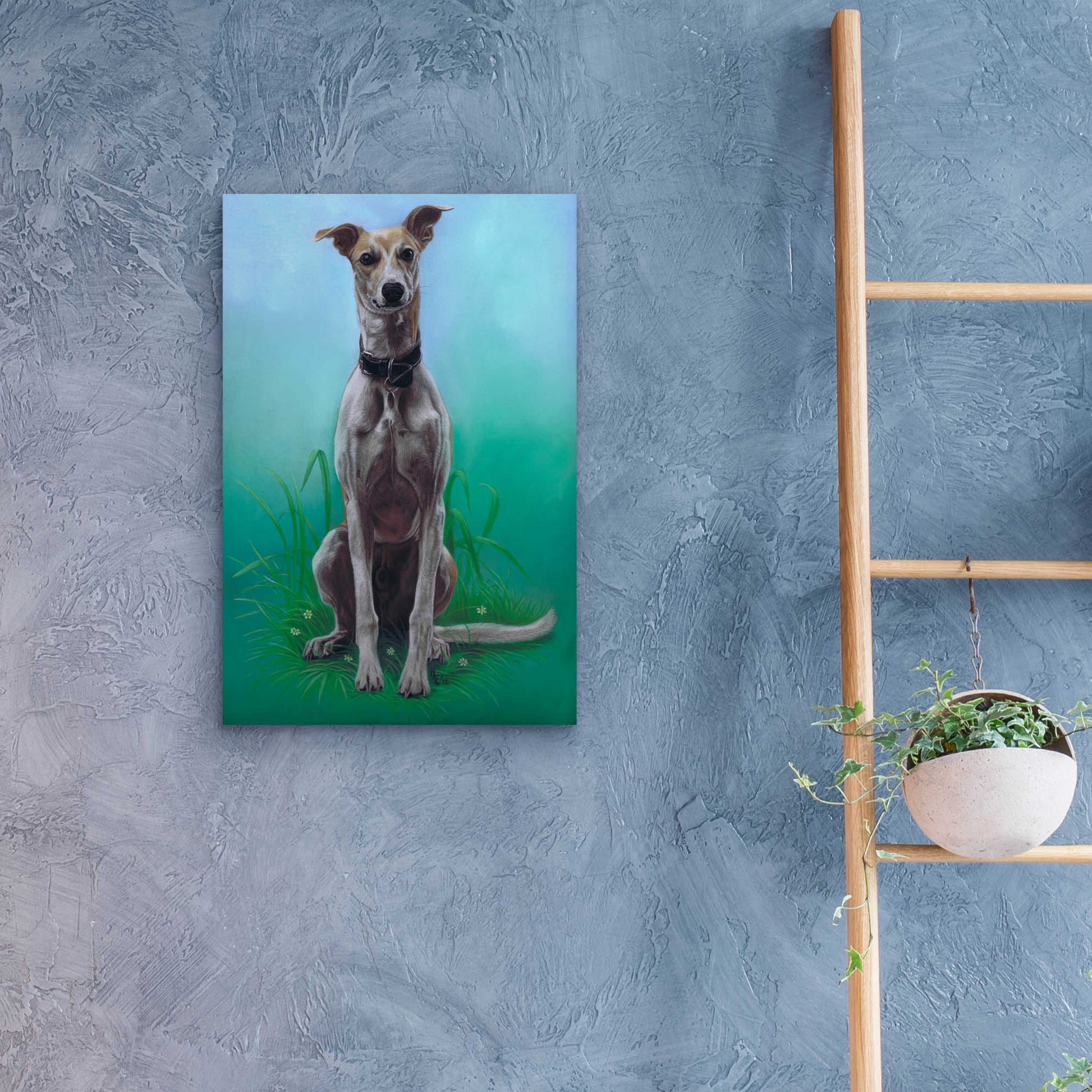 Epic Art 'Lurcher Jaeger' by Karie-Ann Cooper, Acrylic Glass Wall Art,16x24