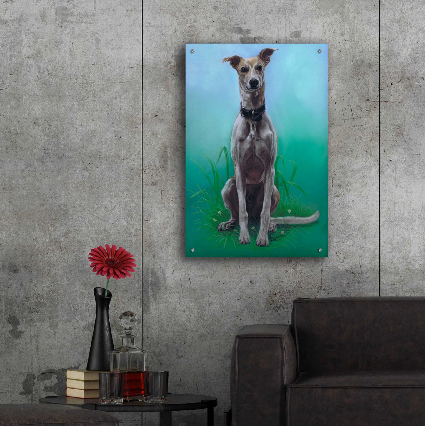 Epic Art 'Lurcher Jaeger' by Karie-Ann Cooper, Acrylic Glass Wall Art,24x36