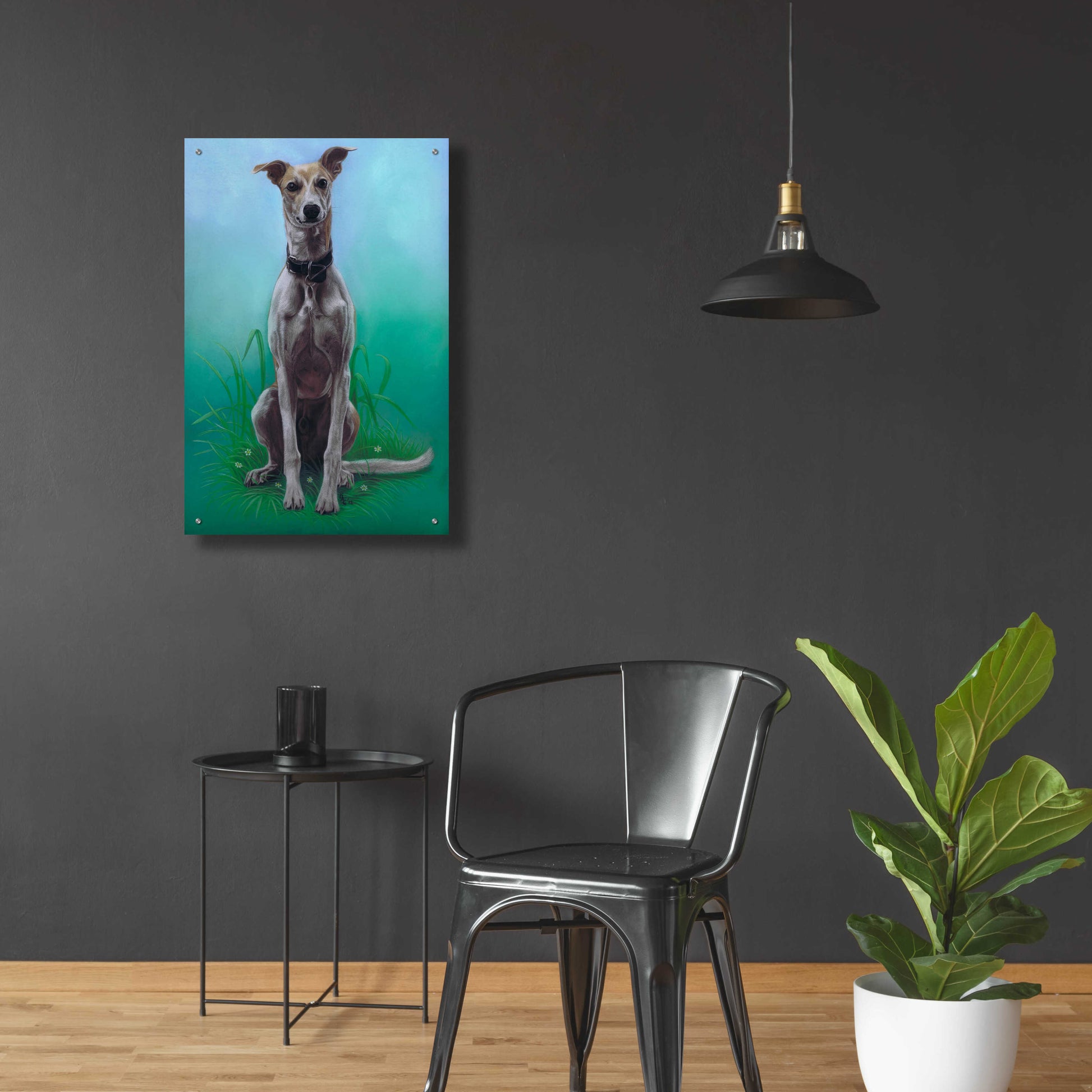 Epic Art 'Lurcher Jaeger' by Karie-Ann Cooper, Acrylic Glass Wall Art,24x36