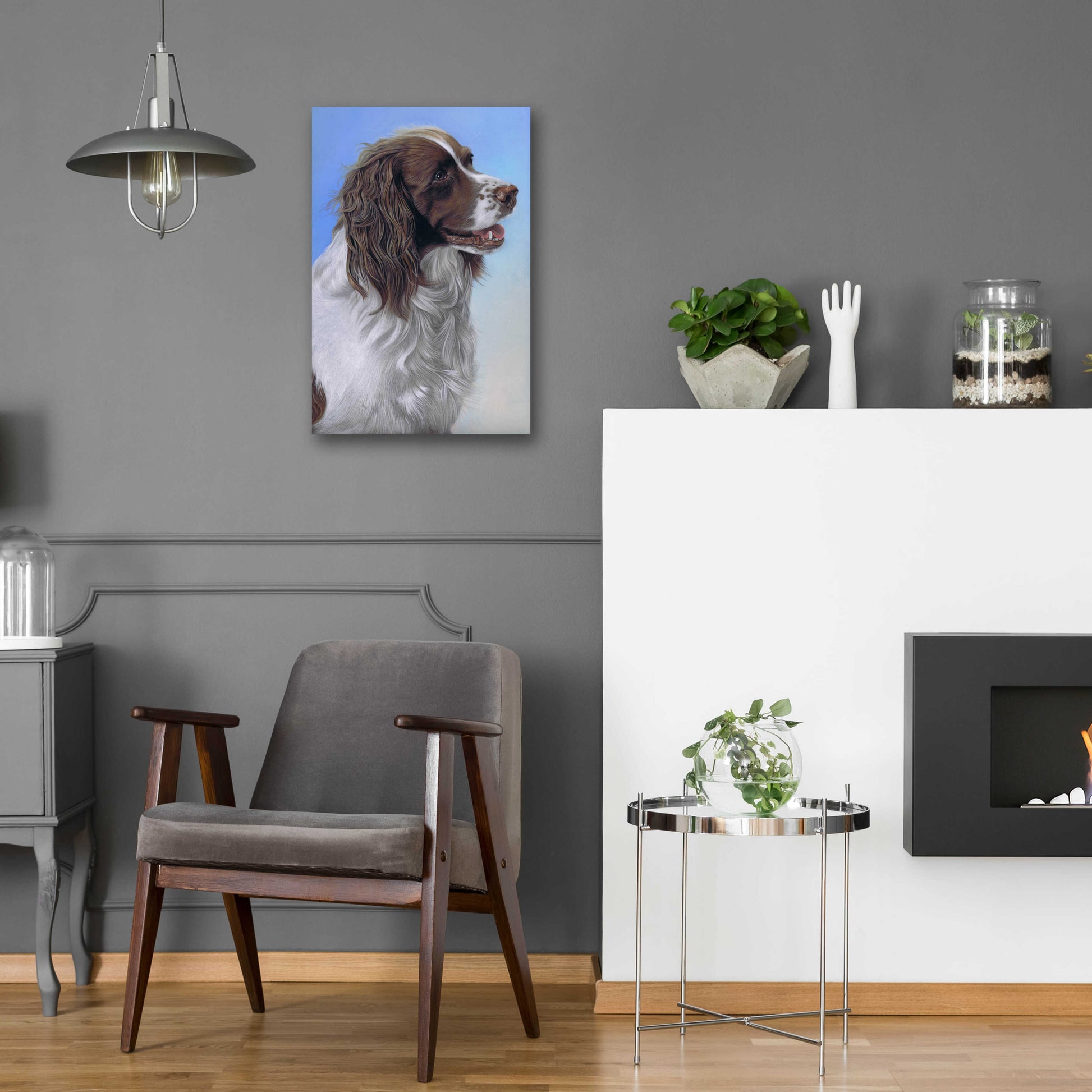 Epic Art 'Springer Spaniel Brodie' by Karie-Ann Cooper, Acrylic Glass Wall Art,16x24