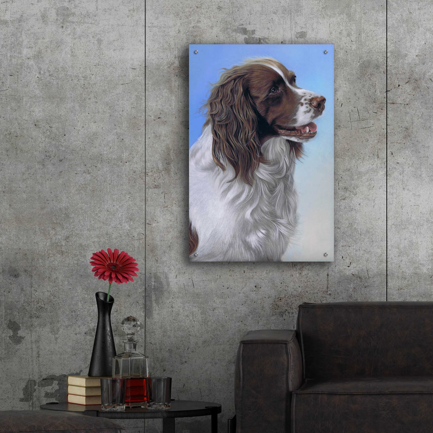 Epic Art 'Springer Spaniel Brodie' by Karie-Ann Cooper, Acrylic Glass Wall Art,24x36