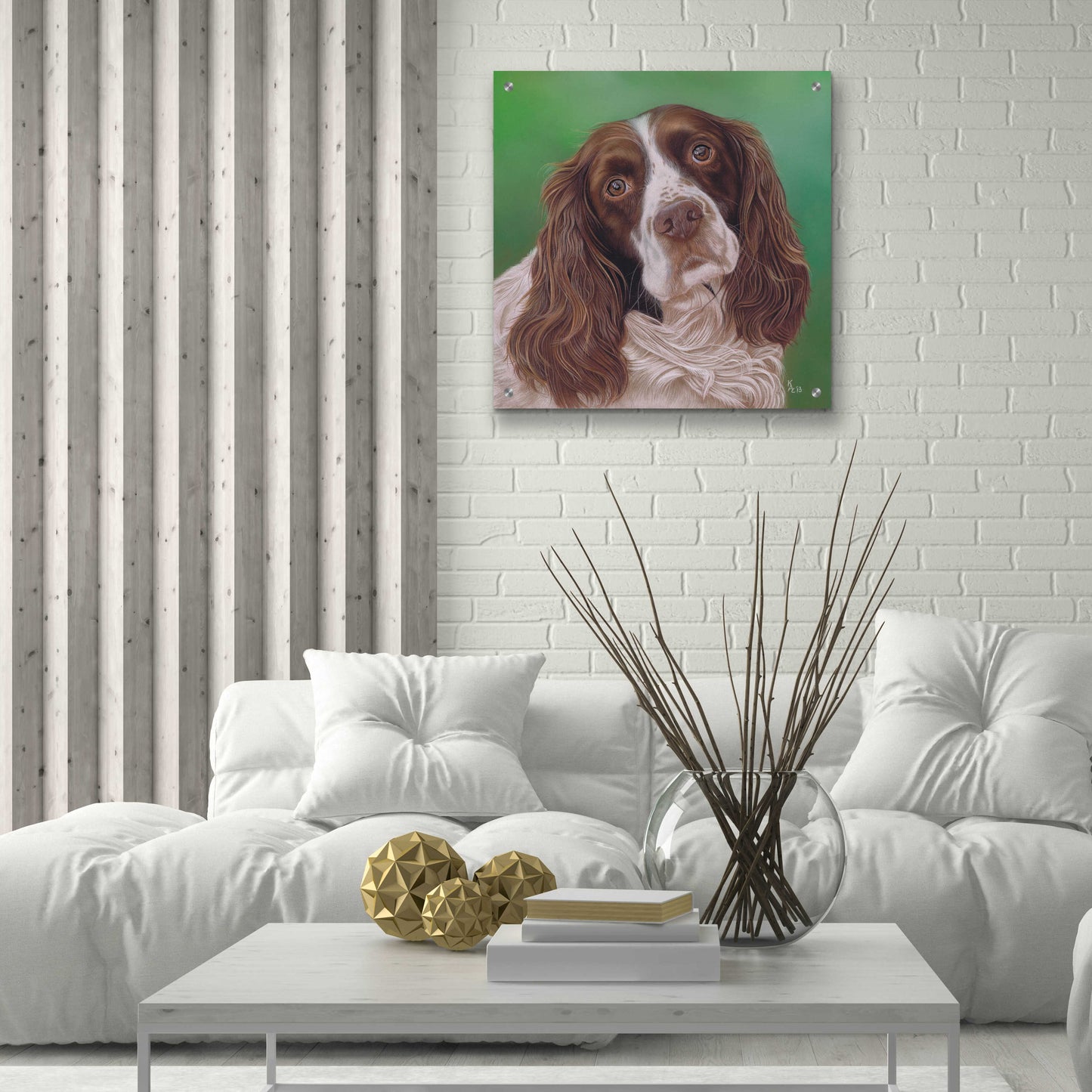 Epic Art 'Springer Spaniel Fleck' by Karie-Ann Cooper, Acrylic Glass Wall Art,24x24