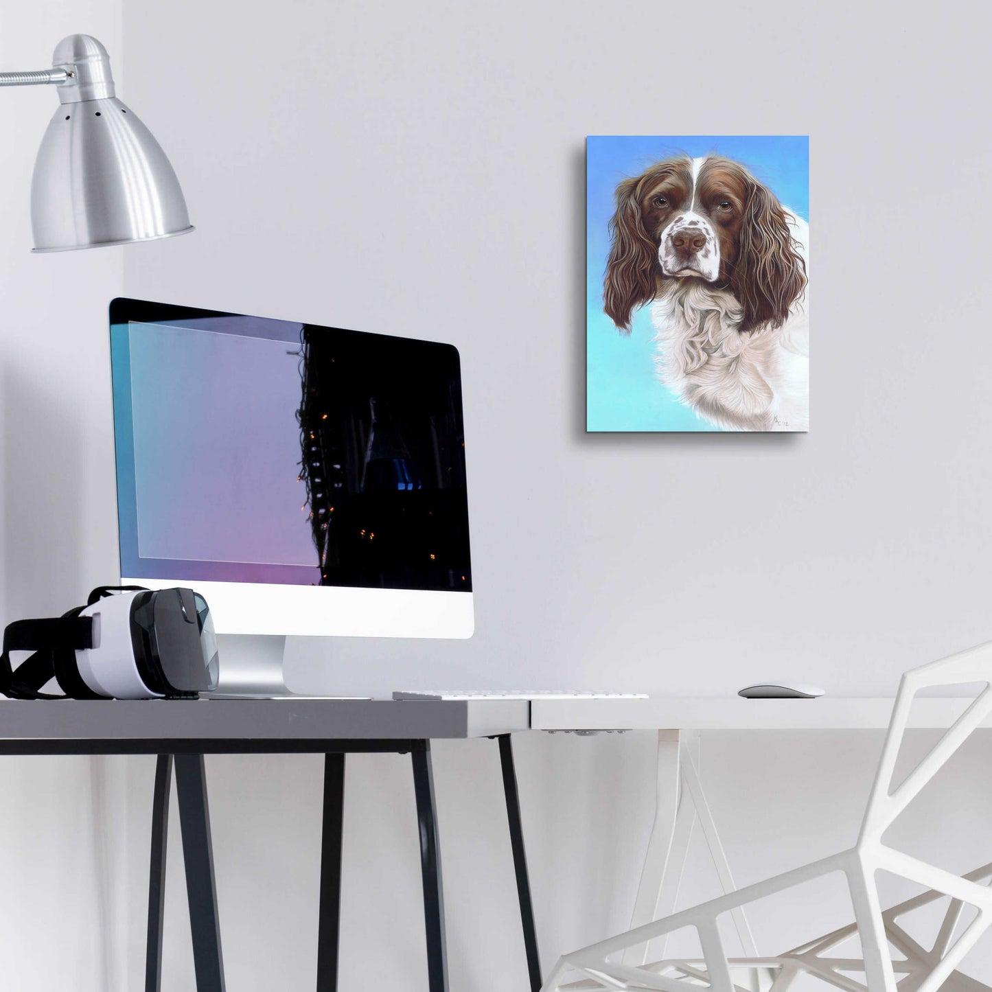 Epic Art 'Sprinter Spaniel Zac' by Karie-Ann Cooper, Acrylic Glass Wall Art,12x16