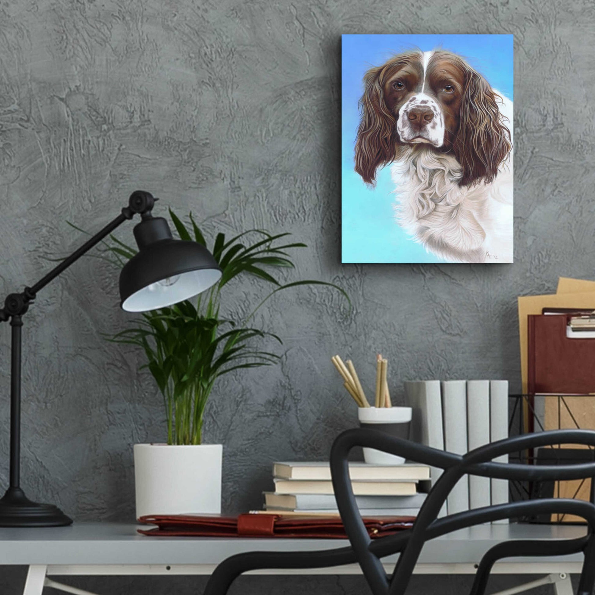 Epic Art 'Sprinter Spaniel Zac' by Karie-Ann Cooper, Acrylic Glass Wall Art,12x16