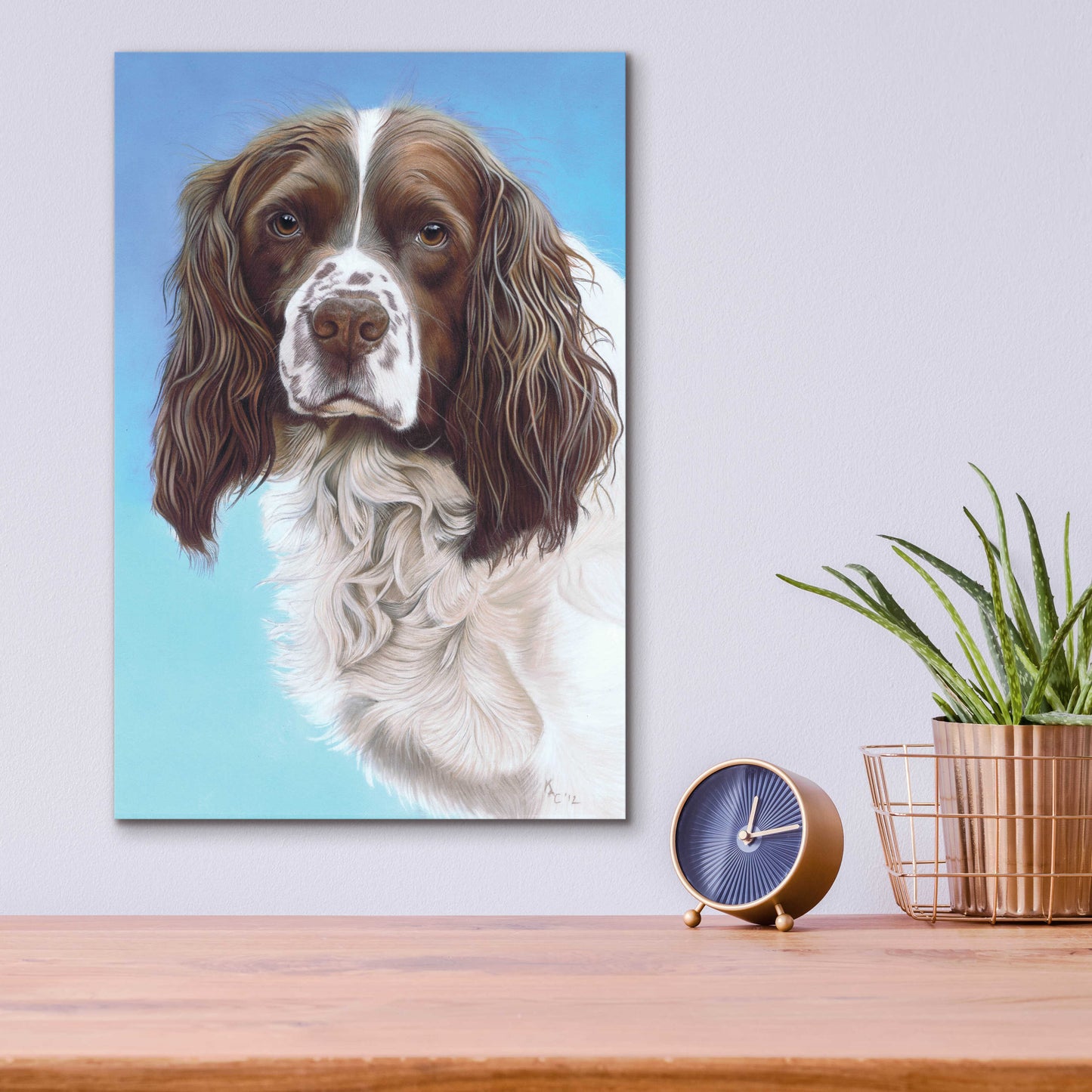 Epic Art 'Sprinter Spaniel Zac' by Karie-Ann Cooper, Acrylic Glass Wall Art,12x16