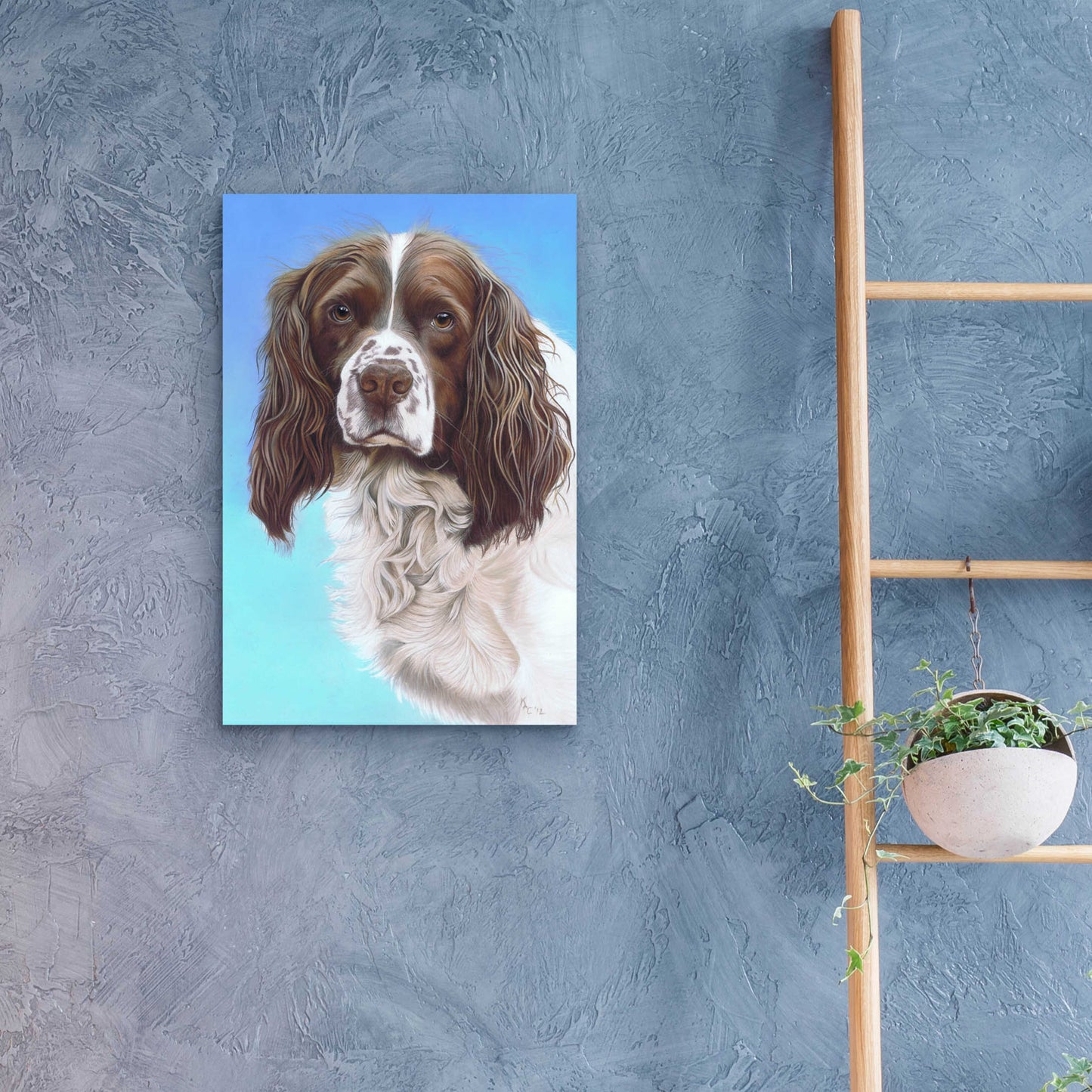 Epic Art 'Sprinter Spaniel Zac' by Karie-Ann Cooper, Acrylic Glass Wall Art,16x24