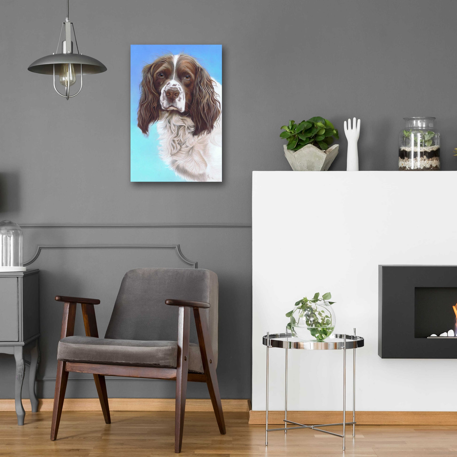 Epic Art 'Sprinter Spaniel Zac' by Karie-Ann Cooper, Acrylic Glass Wall Art,16x24