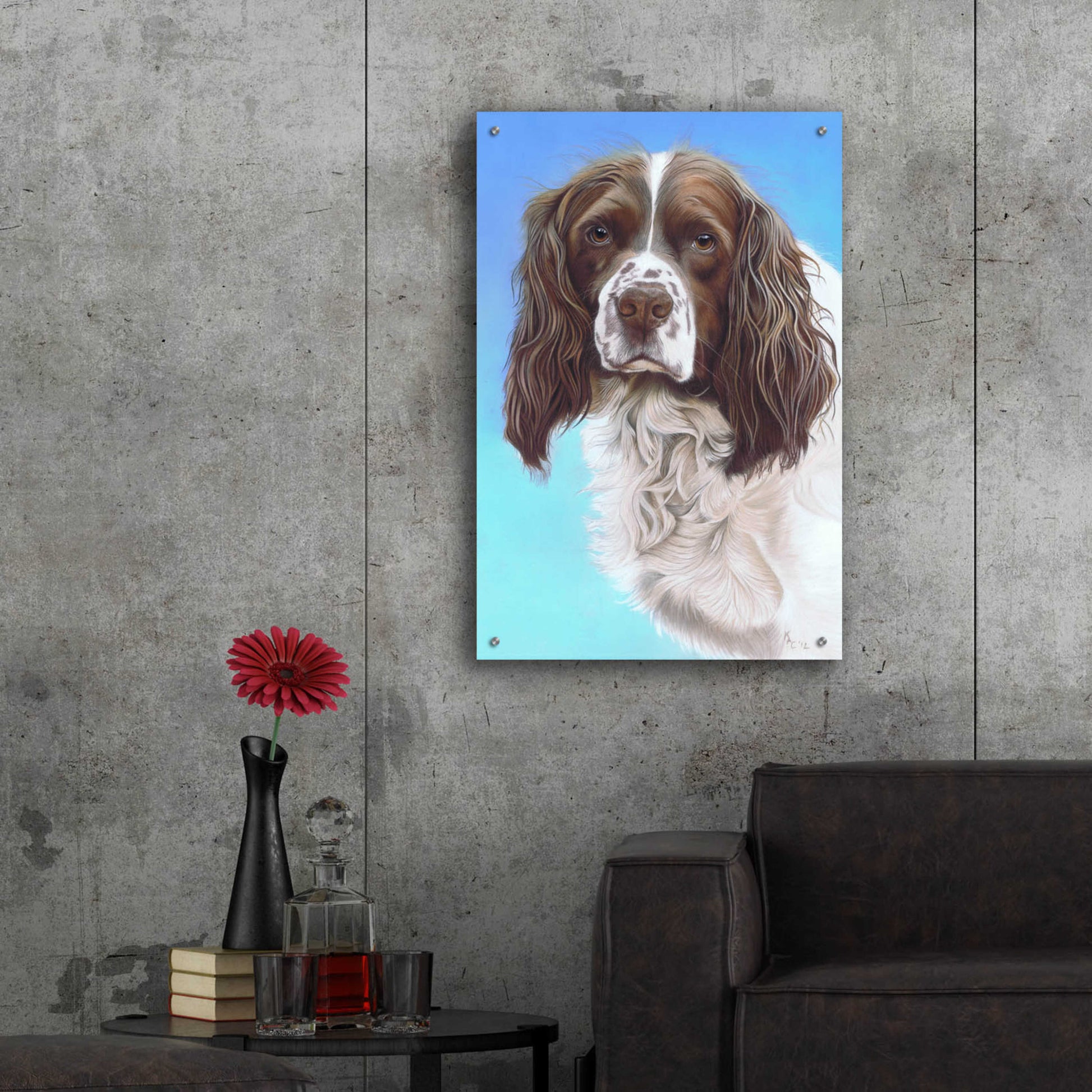 Epic Art 'Sprinter Spaniel Zac' by Karie-Ann Cooper, Acrylic Glass Wall Art,24x36