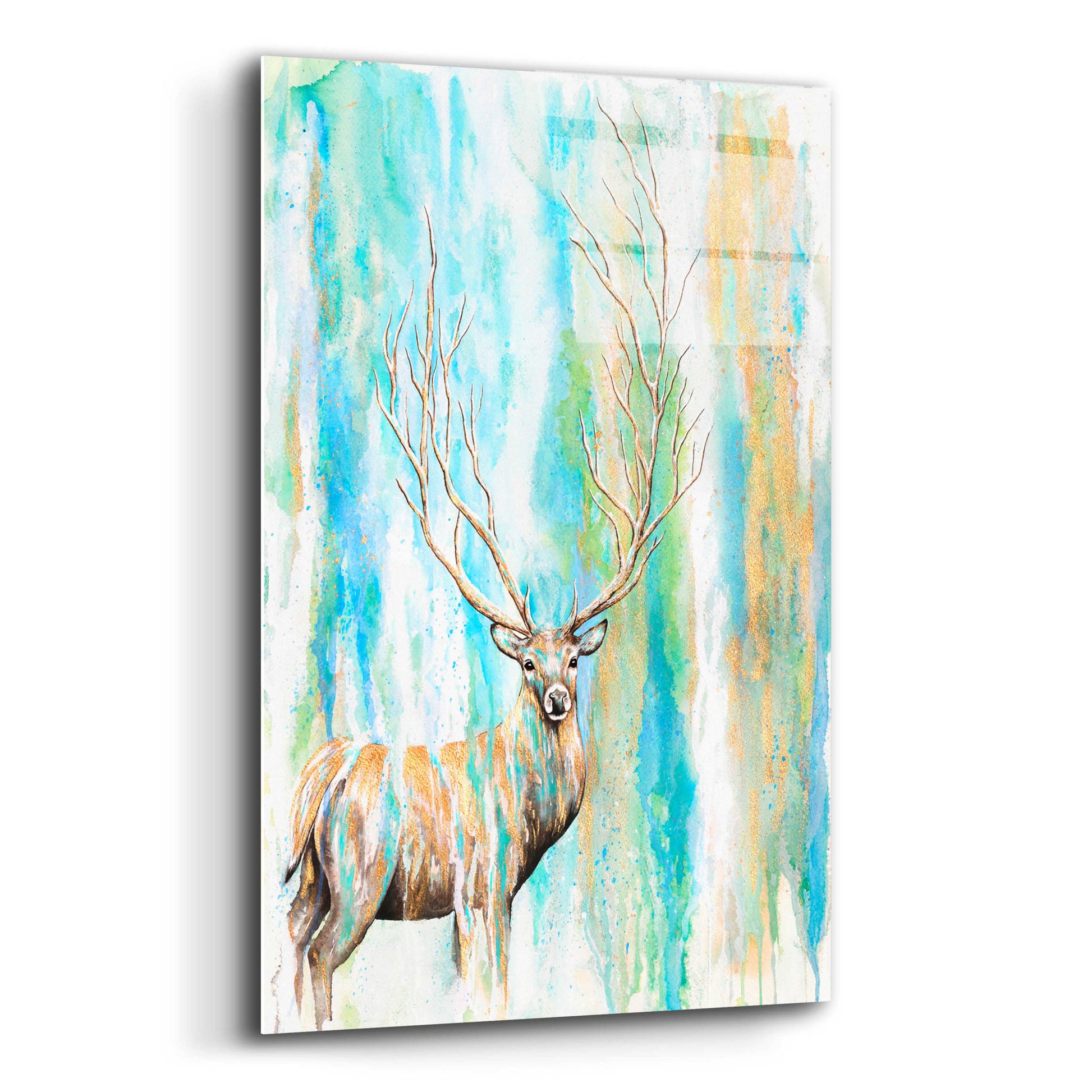 Epic Art 'Deer Tree' by Michelle Faber, Acrylic Glass Wall Art,12x16