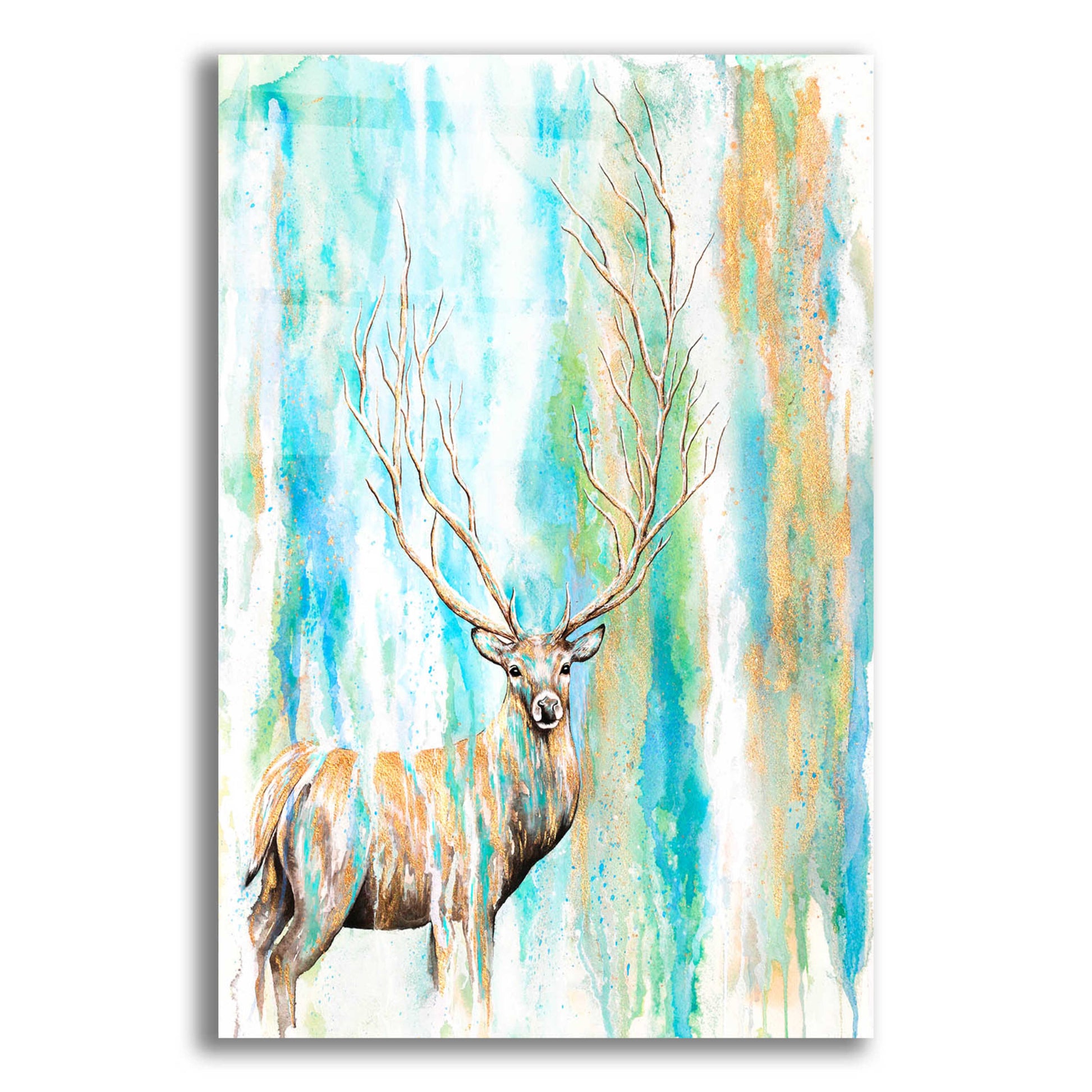 Epic Art 'Deer Tree' by Michelle Faber, Acrylic Glass Wall Art,12x16