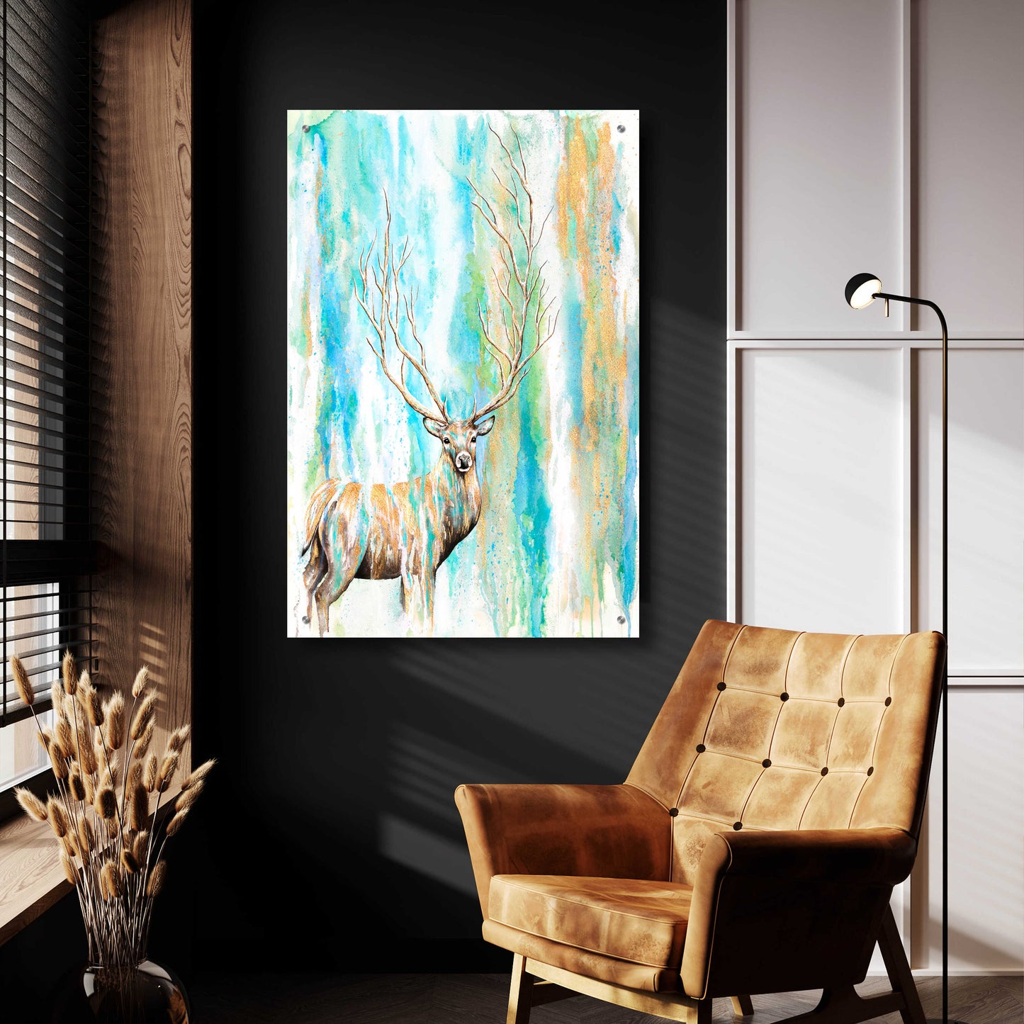 Epic Art 'Deer Tree' by Michelle Faber, Acrylic Glass Wall Art,24x36