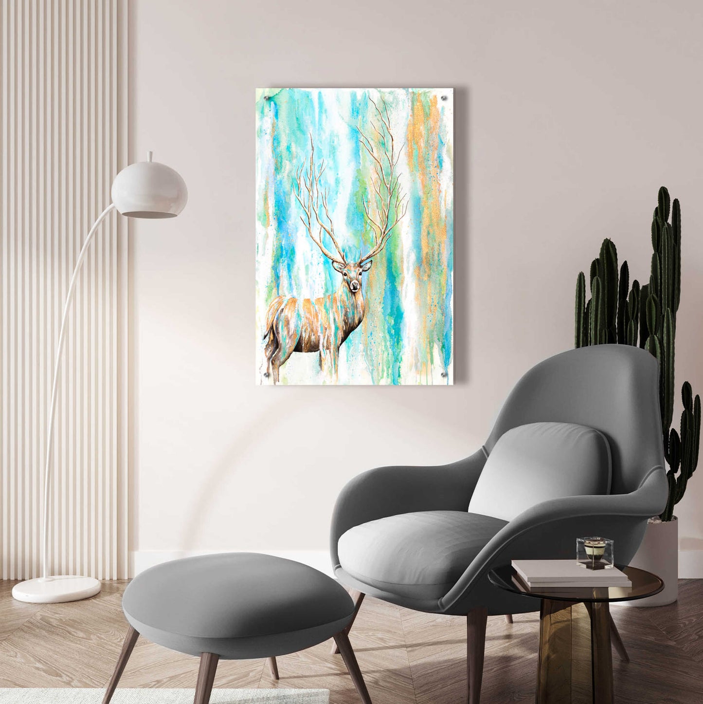 Epic Art 'Deer Tree' by Michelle Faber, Acrylic Glass Wall Art,24x36