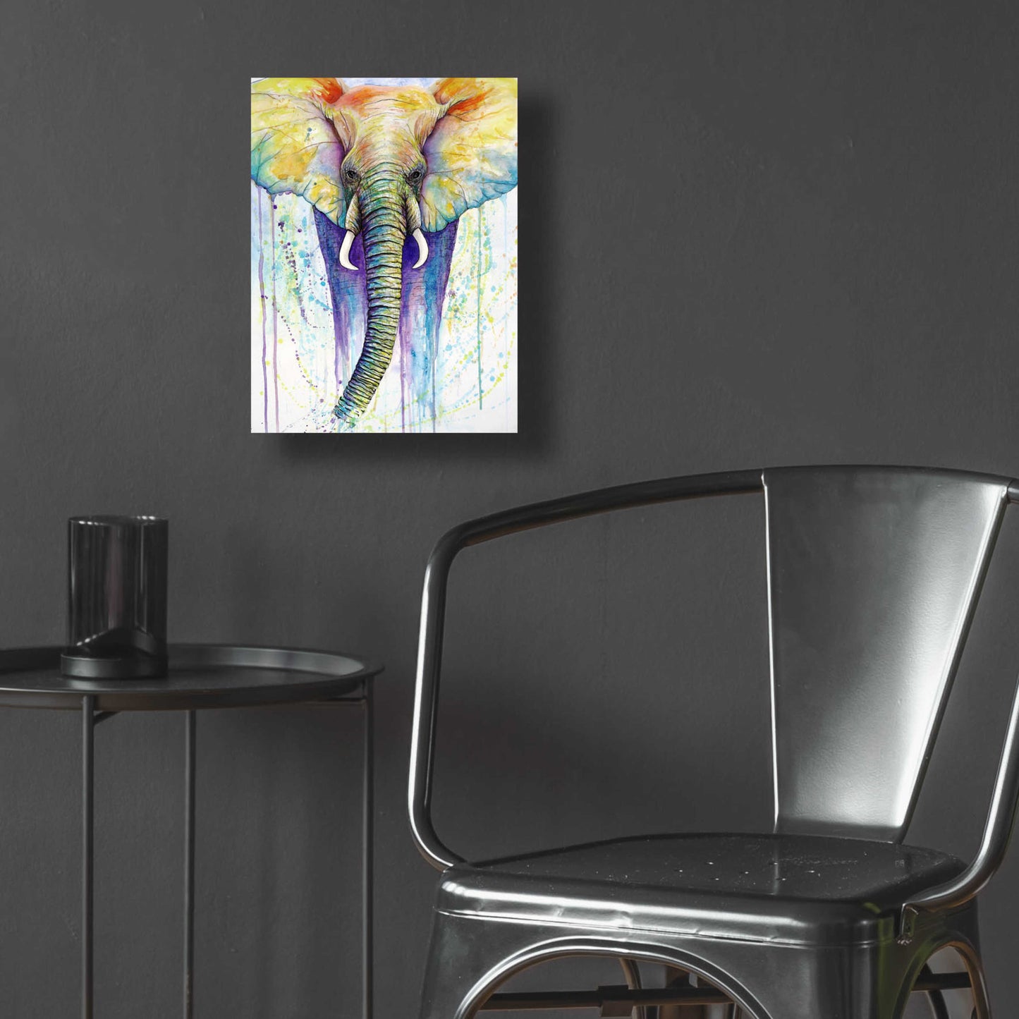 Epic Art 'Elephant Colors' by Michelle Faber, Acrylic Glass Wall Art,12x16