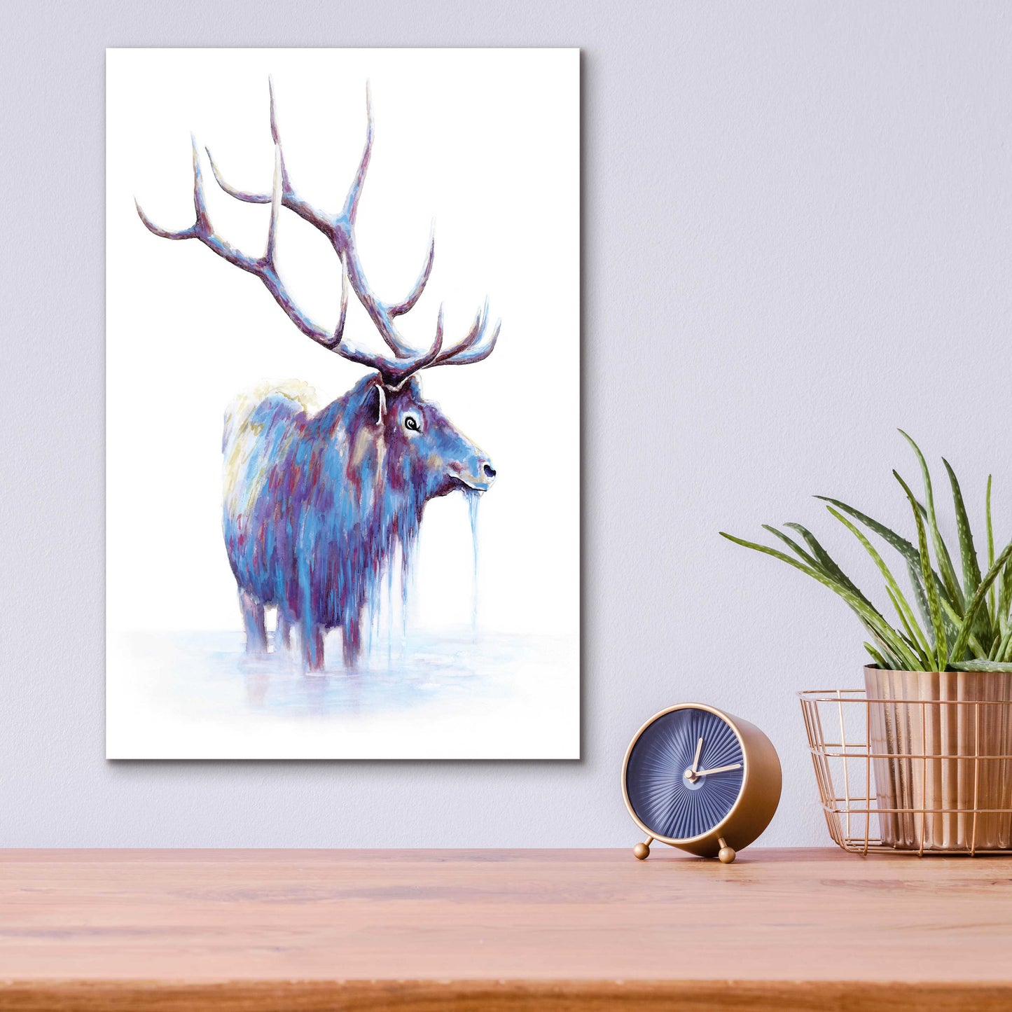 Epic Art 'Elk in Water' by Michelle Faber, Acrylic Glass Wall Art,12x16