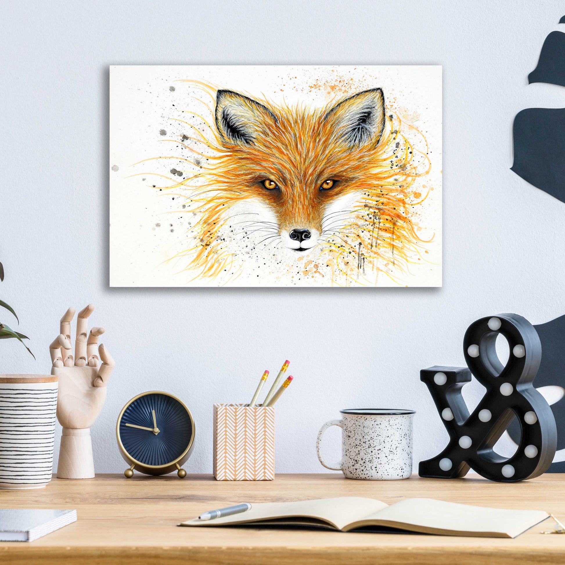 Epic Art 'Fox Fire' by Michelle Faber, Acrylic Glass Wall Art,16x12