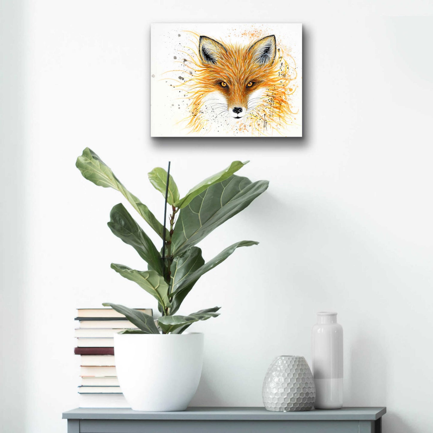 Epic Art 'Fox Fire' by Michelle Faber, Acrylic Glass Wall Art,16x12