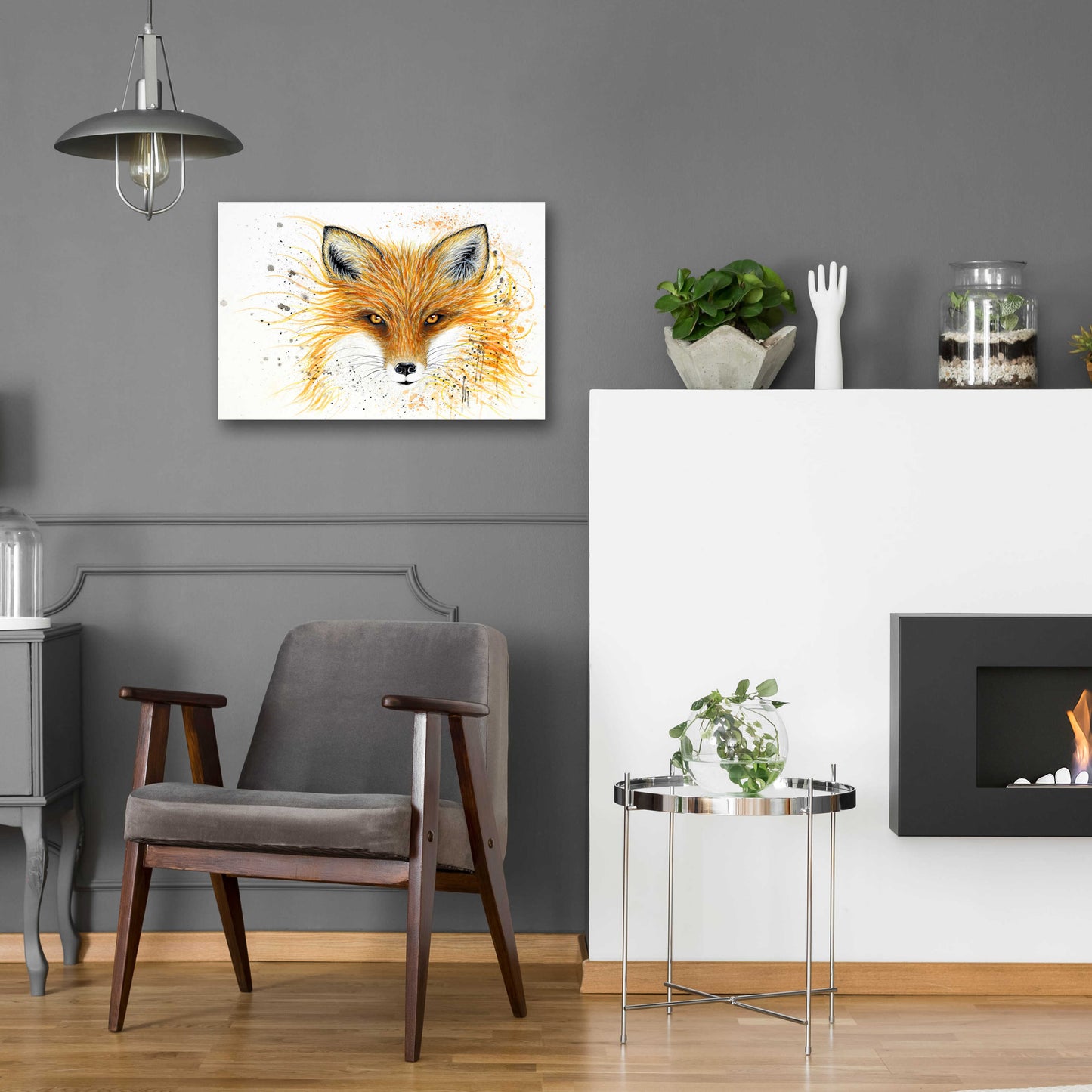 Epic Art 'Fox Fire' by Michelle Faber, Acrylic Glass Wall Art,24x16