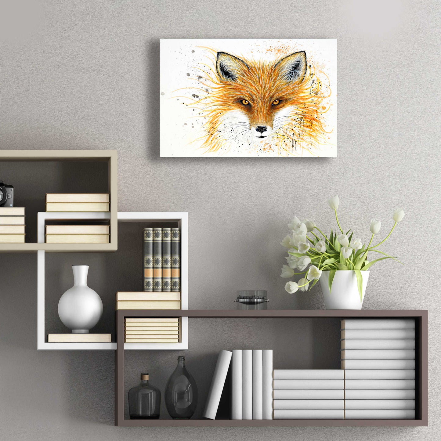 Epic Art 'Fox Fire' by Michelle Faber, Acrylic Glass Wall Art,24x16