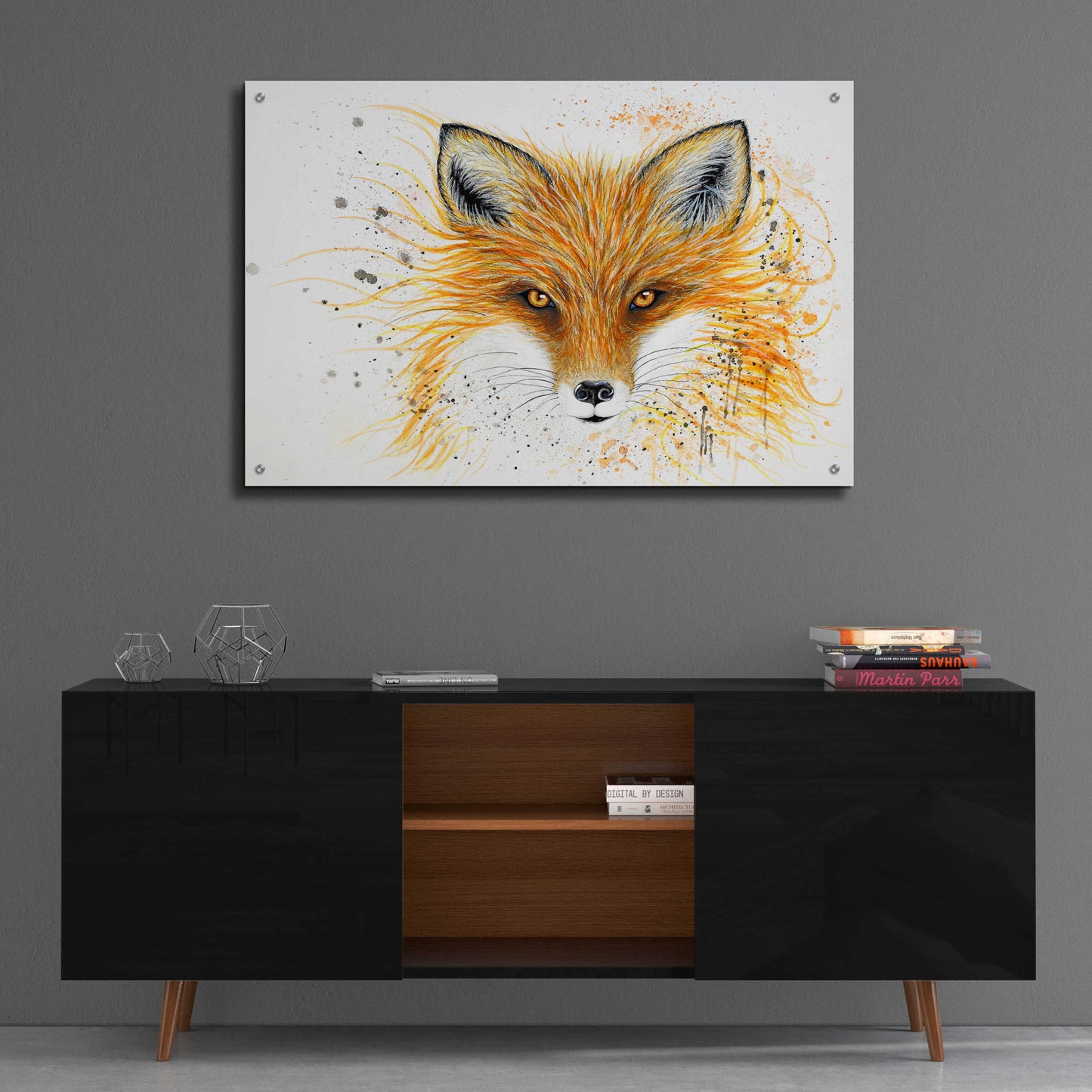 Epic Art 'Fox Fire' by Michelle Faber, Acrylic Glass Wall Art,36x24