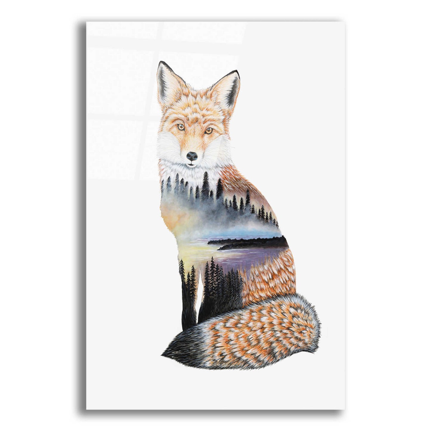 Epic Art 'Fox Lake landscape' by Michelle Faber, Acrylic Glass Wall Art