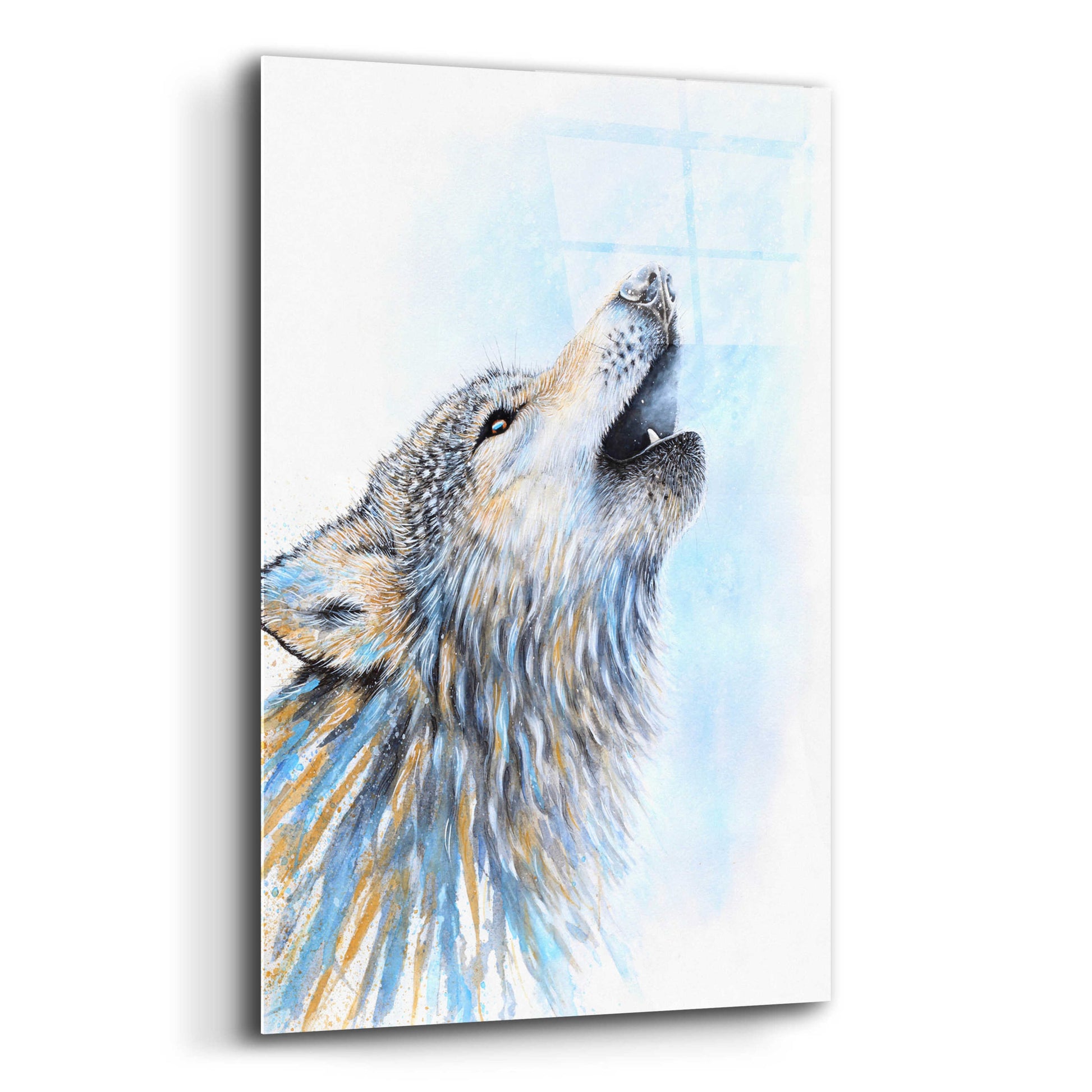 Epic Art 'Howling Wolf' by Michelle Faber, Acrylic Glass Wall Art,12x16