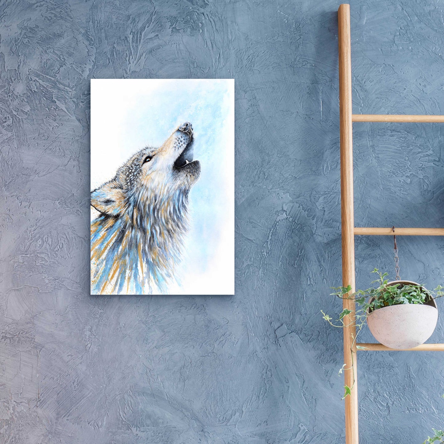 Epic Art 'Howling Wolf' by Michelle Faber, Acrylic Glass Wall Art,16x24