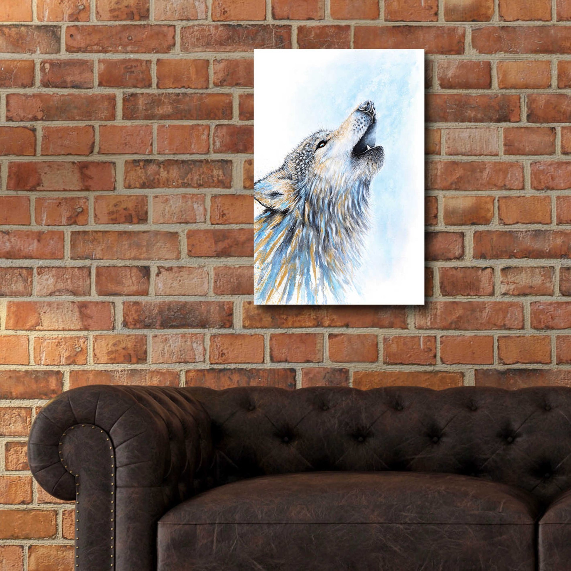 Epic Art 'Howling Wolf' by Michelle Faber, Acrylic Glass Wall Art,16x24