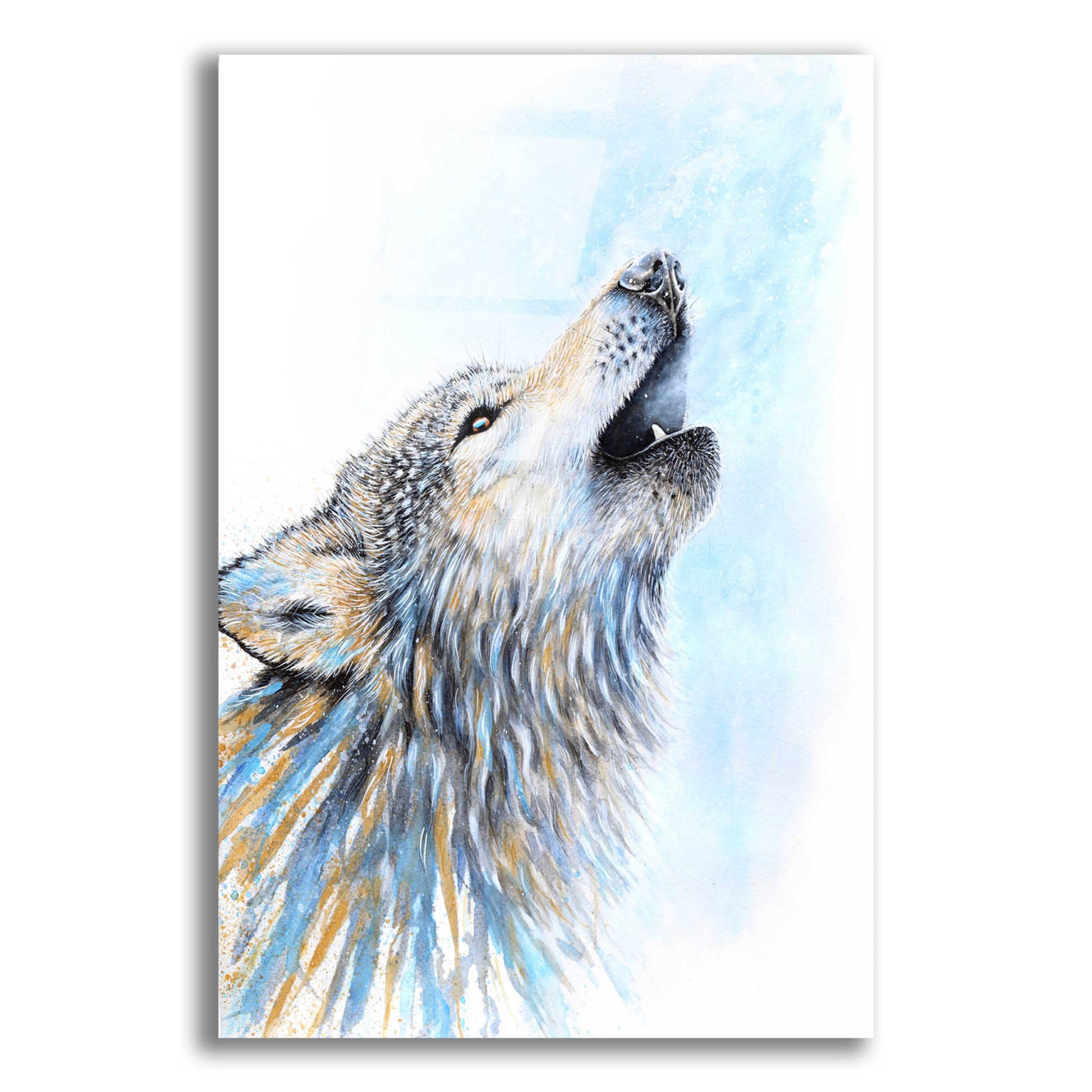 Epic Art 'Howling Wolf' by Michelle Faber, Acrylic Glass Wall Art,16x24