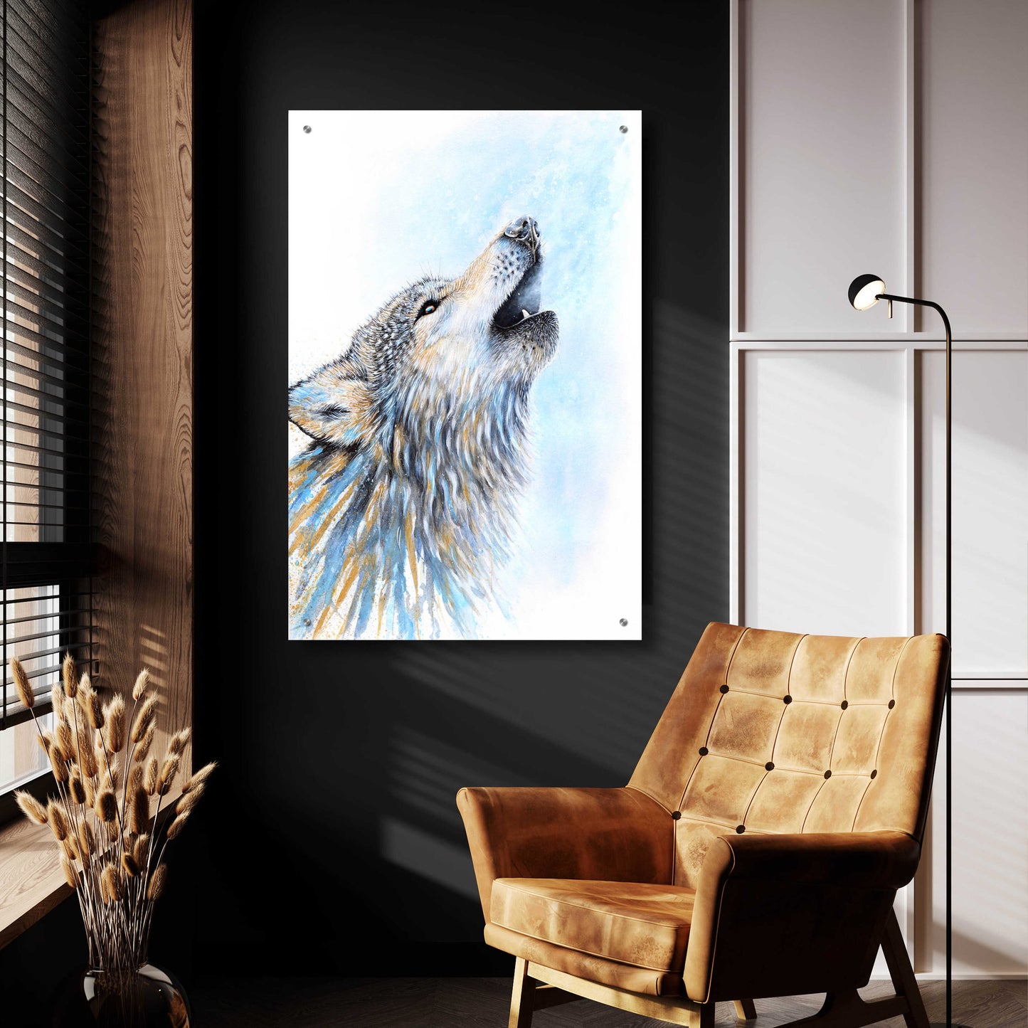 Epic Art 'Howling Wolf' by Michelle Faber, Acrylic Glass Wall Art,24x36