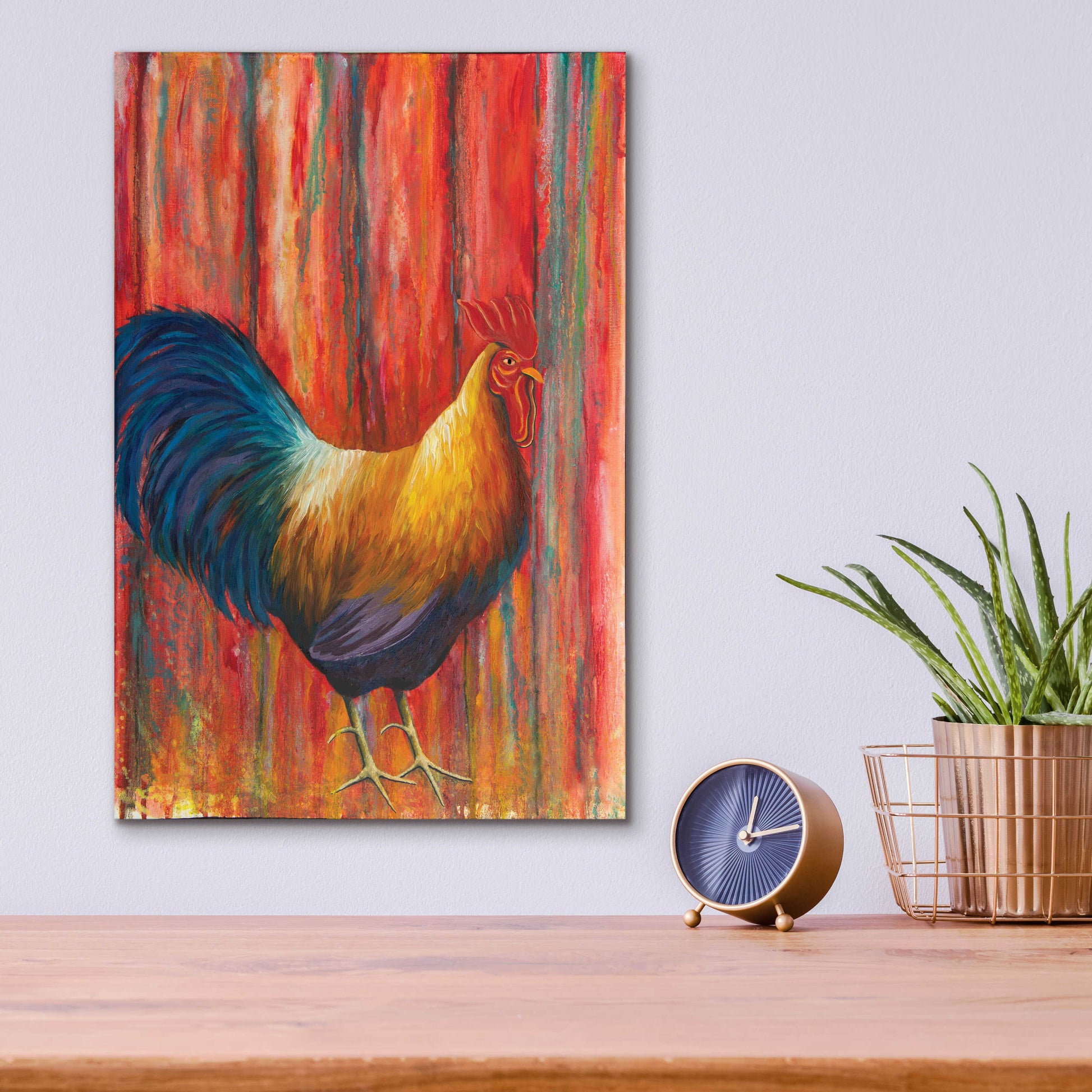 Epic Art 'Mr. Rooster' by Michelle Faber, Acrylic Glass Wall Art,12x16