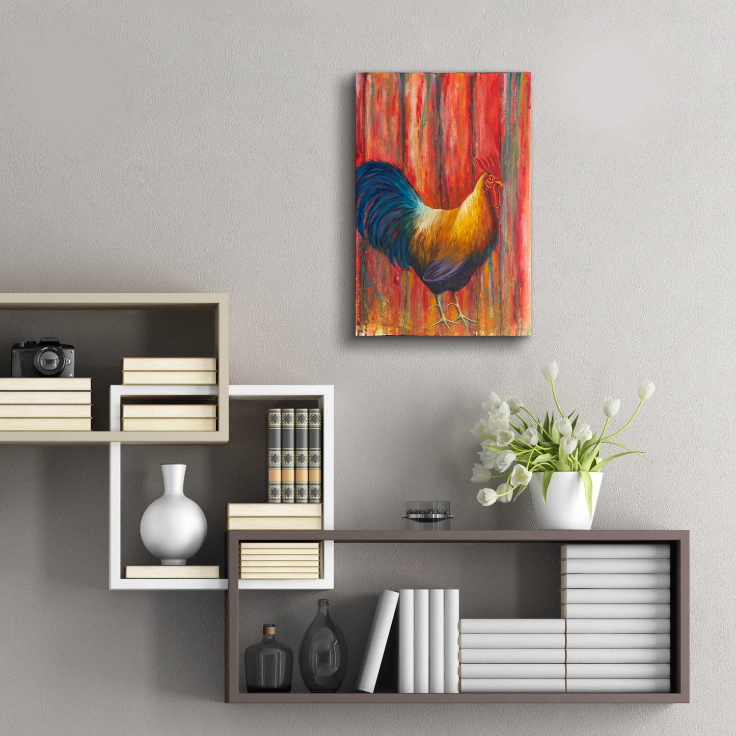 Epic Art 'Mr. Rooster' by Michelle Faber, Acrylic Glass Wall Art,16x24