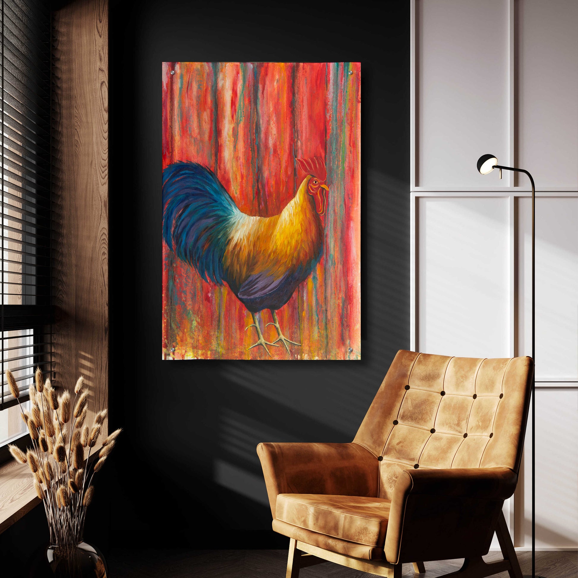 Epic Art 'Mr. Rooster' by Michelle Faber, Acrylic Glass Wall Art,24x36