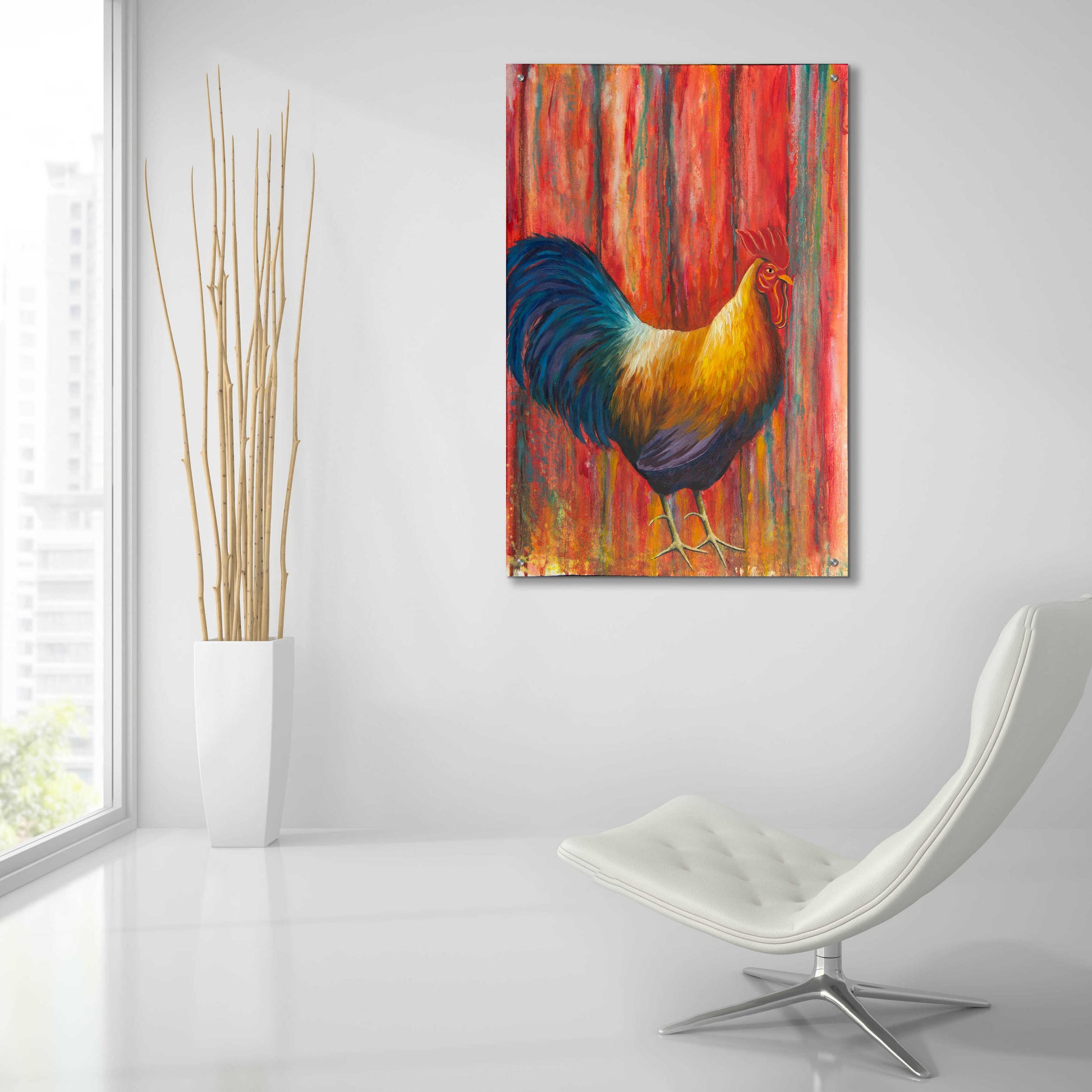 Epic Art 'Mr. Rooster' by Michelle Faber, Acrylic Glass Wall Art,24x36