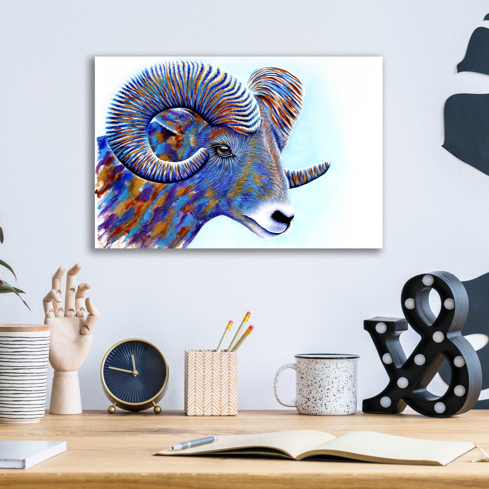 Epic Art 'Ram' by Michelle Faber, Acrylic Glass Wall Art,16x12