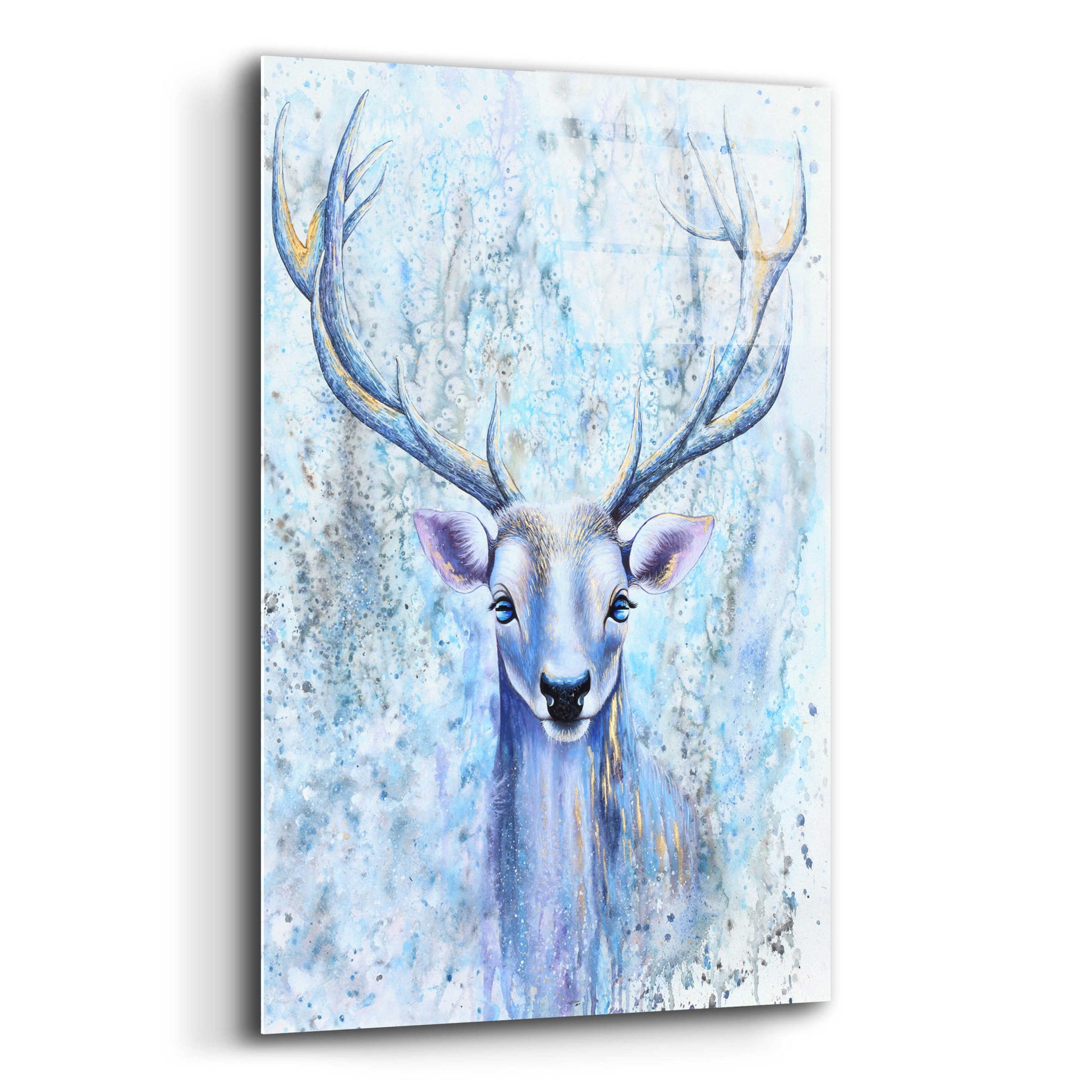 Epic Art 'Blue Spirit Deer' by Michelle Faber, Acrylic Glass Wall Art,12x16