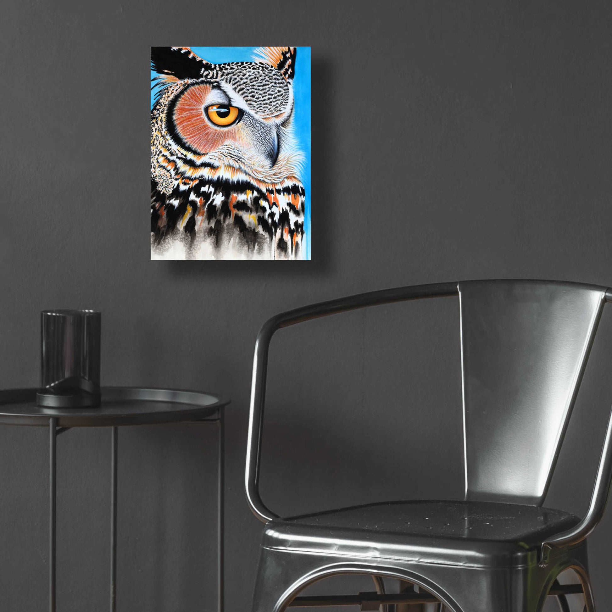 Epic Art 'Great Horned Owl Eye' by Michelle Faber, Acrylic Glass Wall Art,12x16