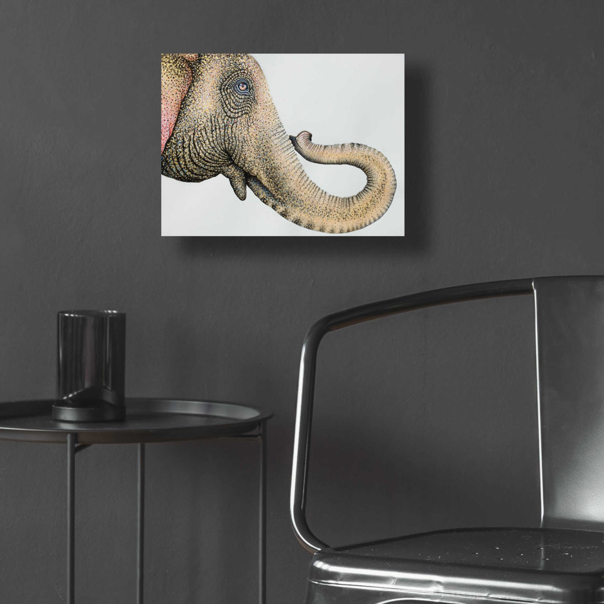 Epic Art 'Spotted Asian Elephant 2' by Michelle Faber, Acrylic Glass Wall Art,16x12