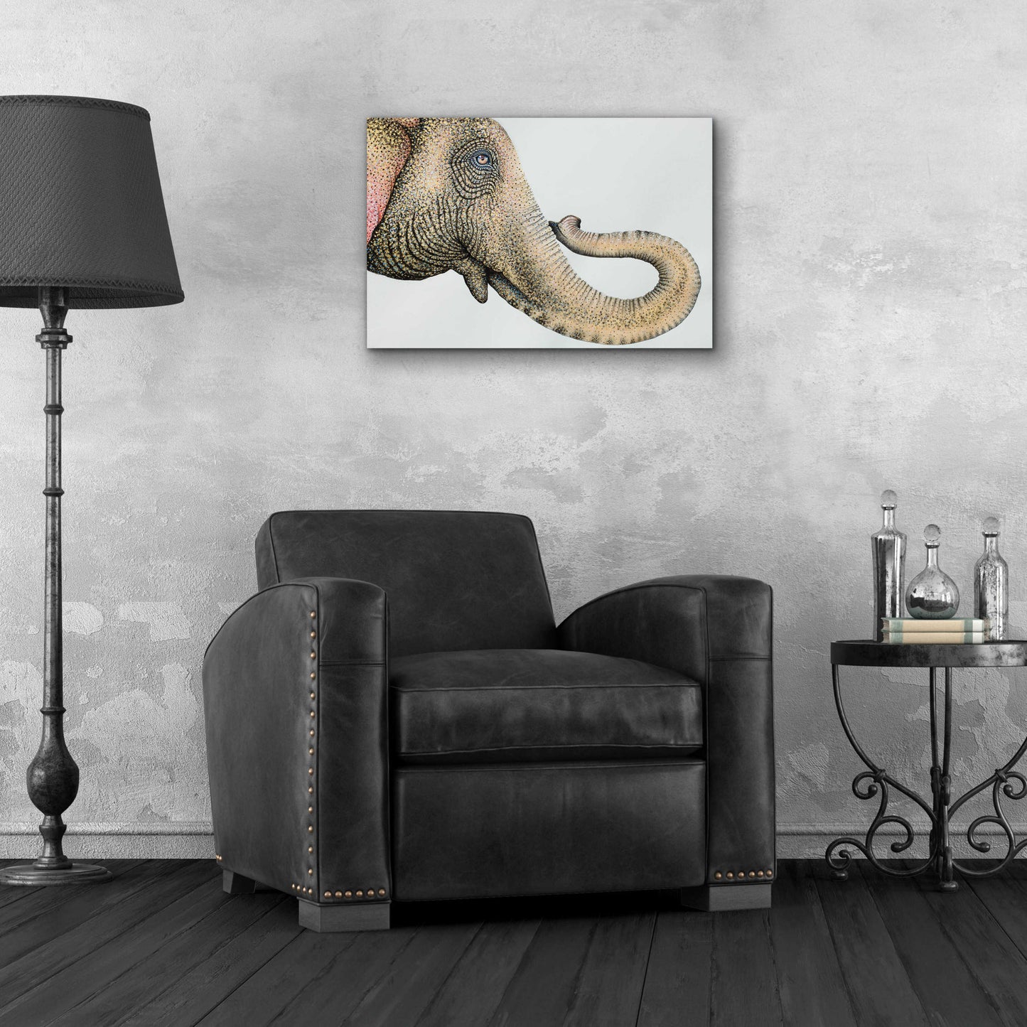 Epic Art 'Spotted Asian Elephant 2' by Michelle Faber, Acrylic Glass Wall Art,24x16