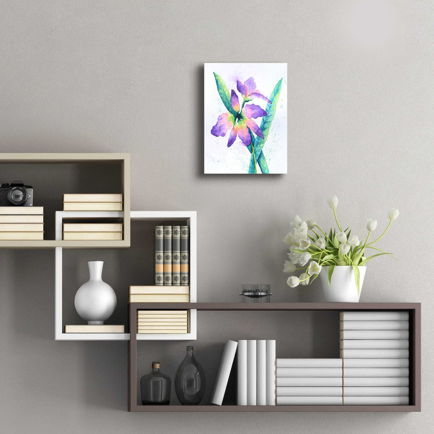 Epic Art 'Purple Orchid' by Michelle Faber, Acrylic Glass Wall Art,12x16