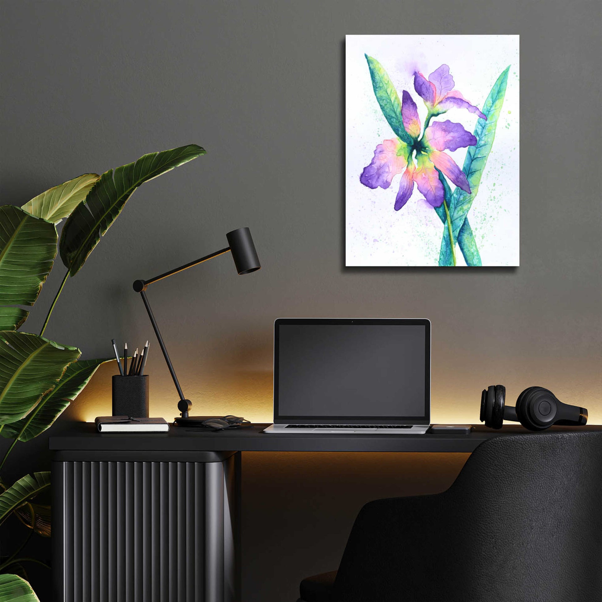 Epic Art 'Purple Orchid' by Michelle Faber, Acrylic Glass Wall Art,12x16