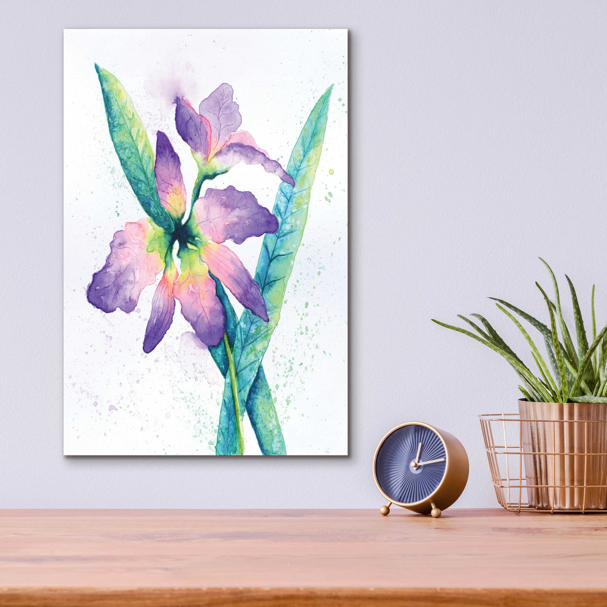 Epic Art 'Purple Orchid' by Michelle Faber, Acrylic Glass Wall Art,12x16