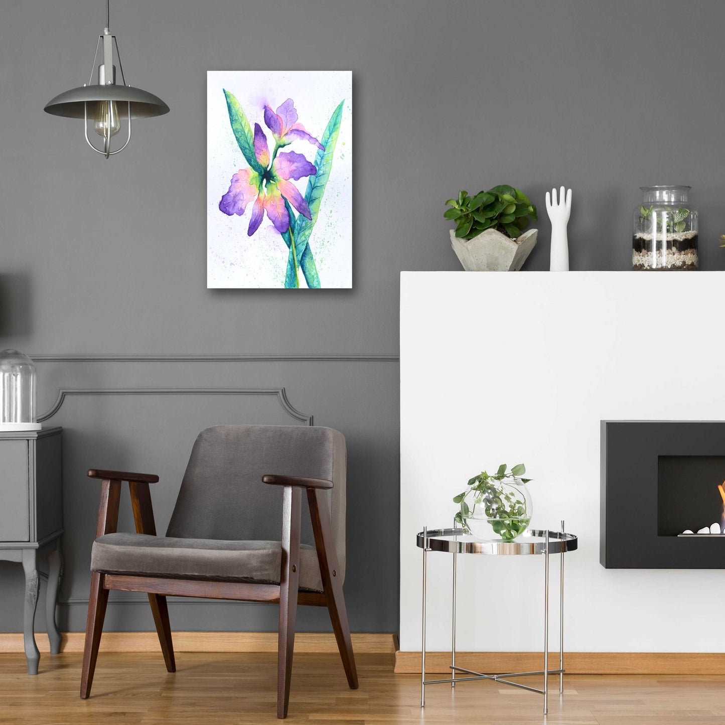 Epic Art 'Purple Orchid' by Michelle Faber, Acrylic Glass Wall Art,16x24