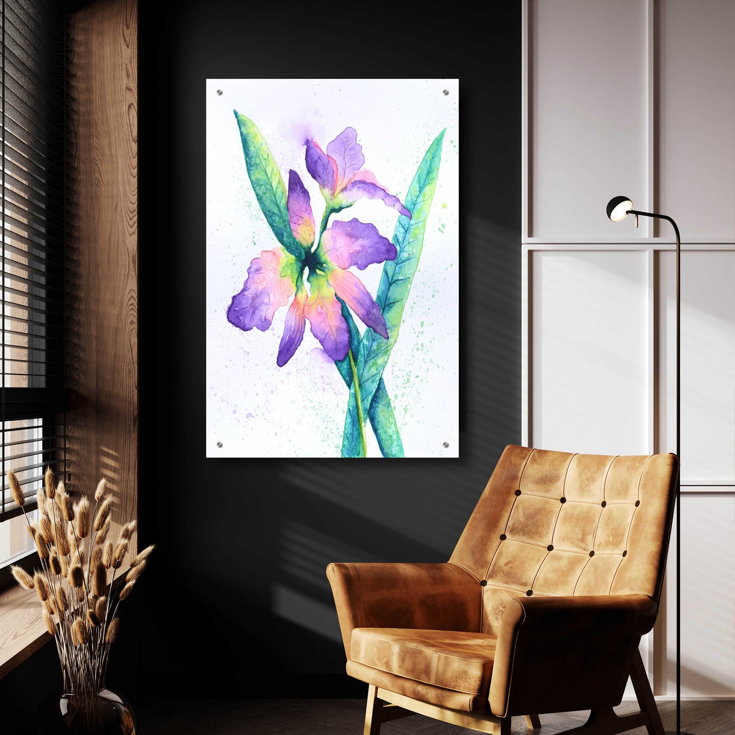 Epic Art 'Purple Orchid' by Michelle Faber, Acrylic Glass Wall Art,24x36